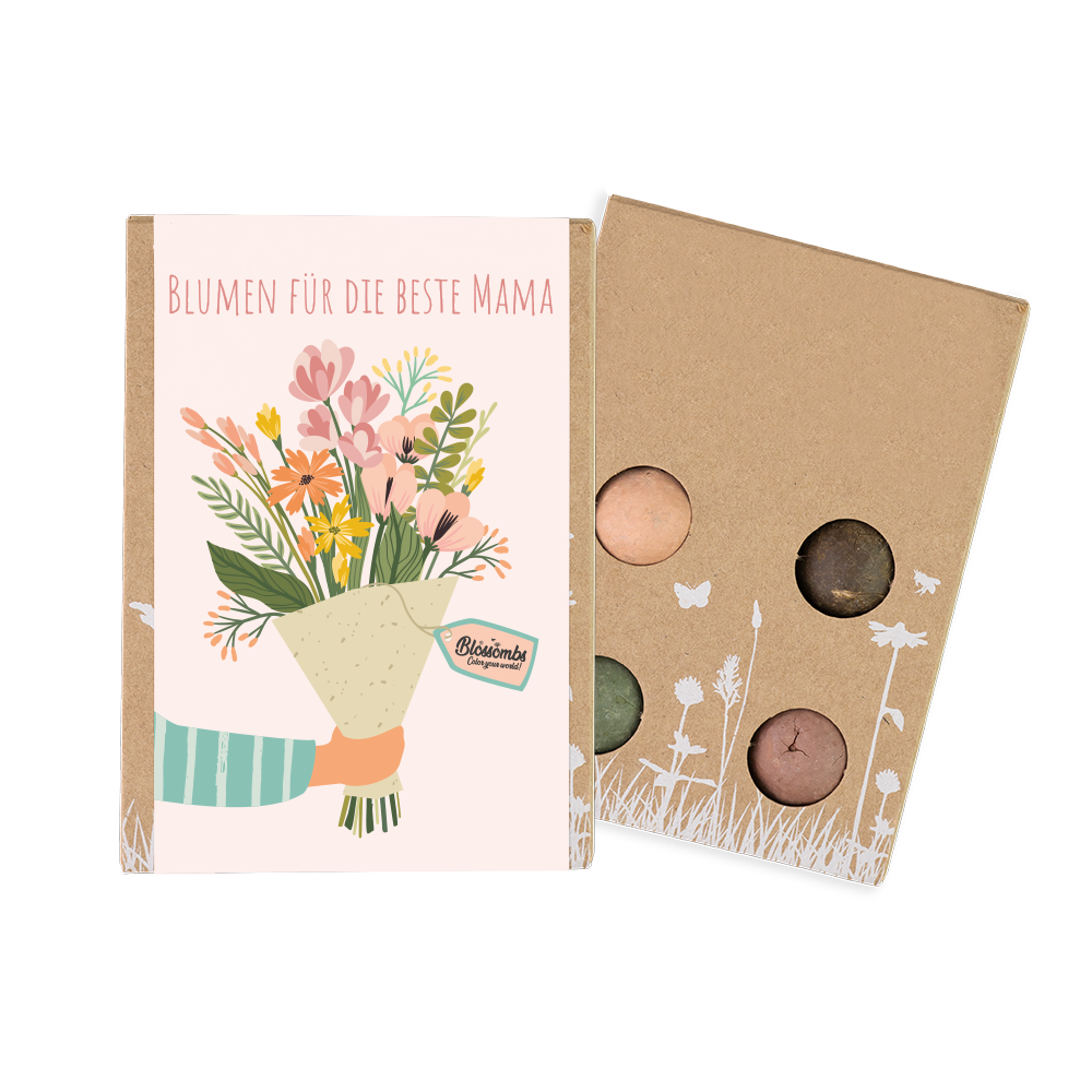 Geschenkbox Mini "Blumen für die beste Mama" - Blossombs
