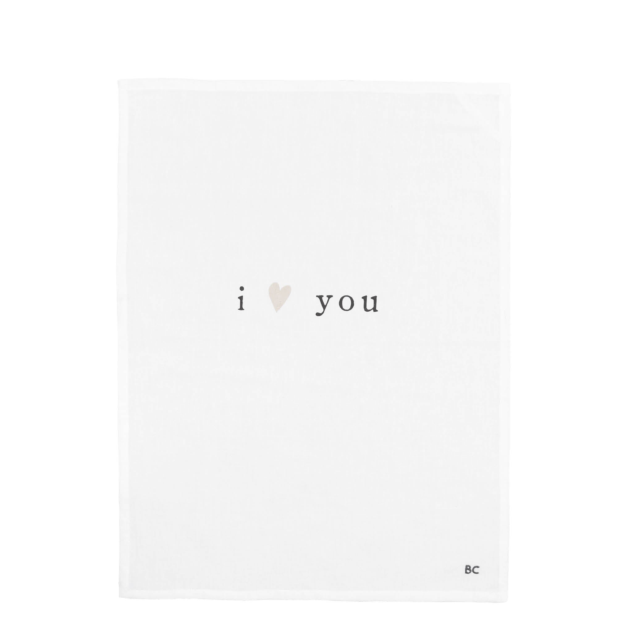 Geschirrtuch "I Love you" weiss - Bastion Collections