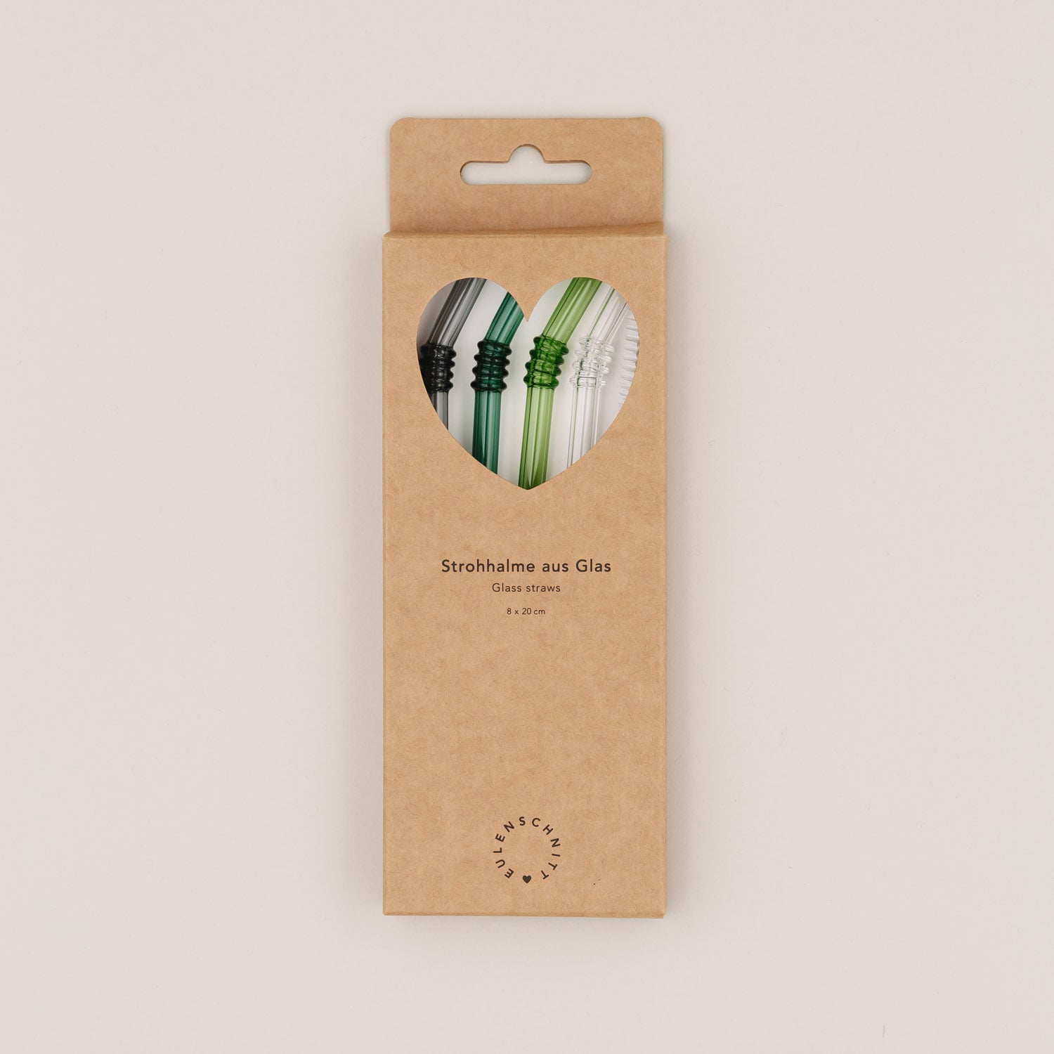 Glasstrohhalm geknickt 20cm grün 4er Set - Eulenschnitt