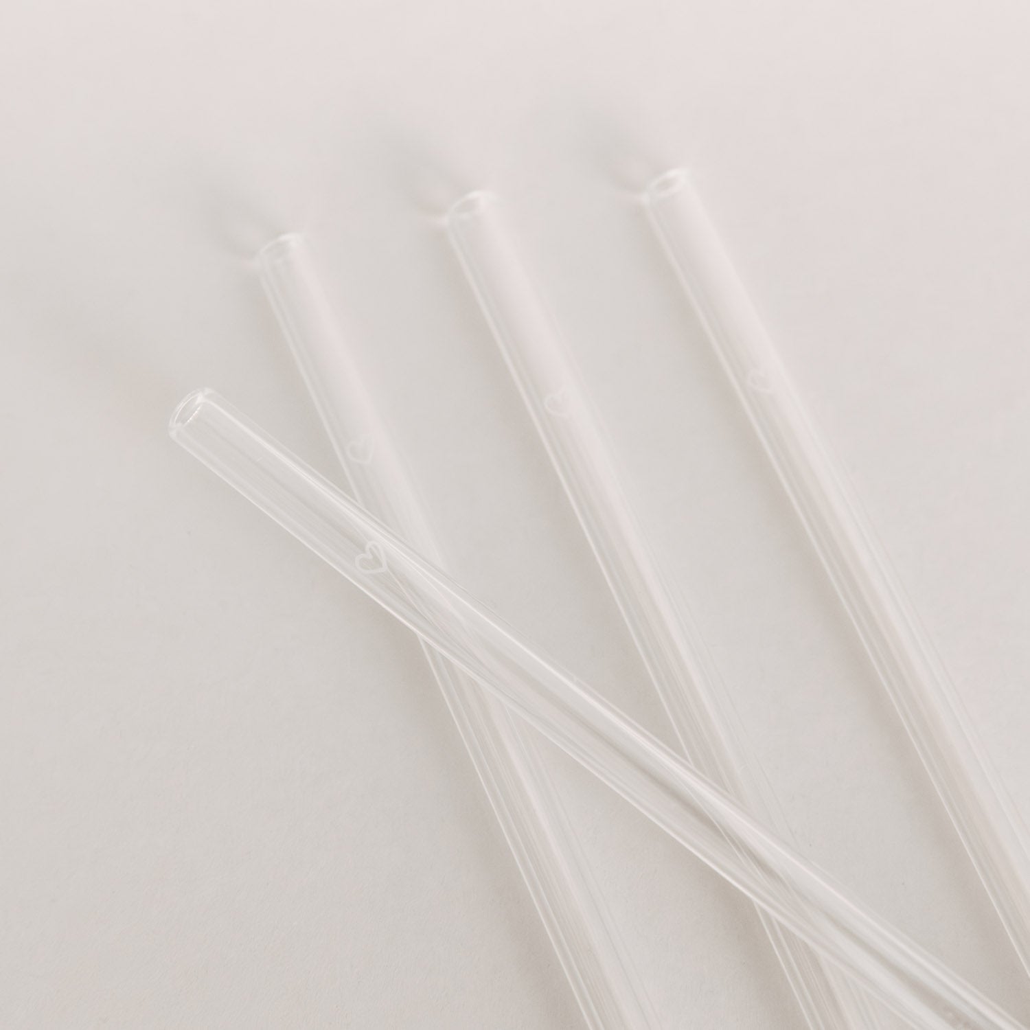 Cannuccia di vetro cuore 20cm bianco set da 4 - Eulenschnitt
