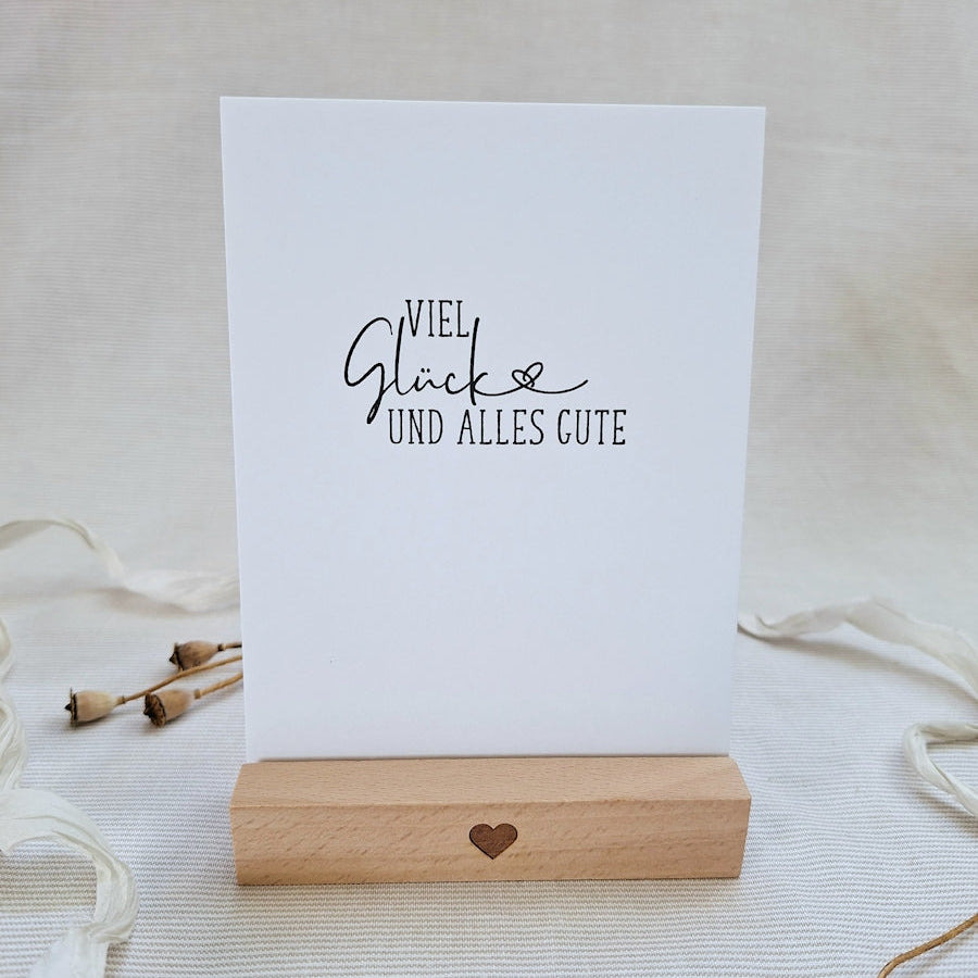 Postkarte "Viel Glück und alles Gute" – handgemacht