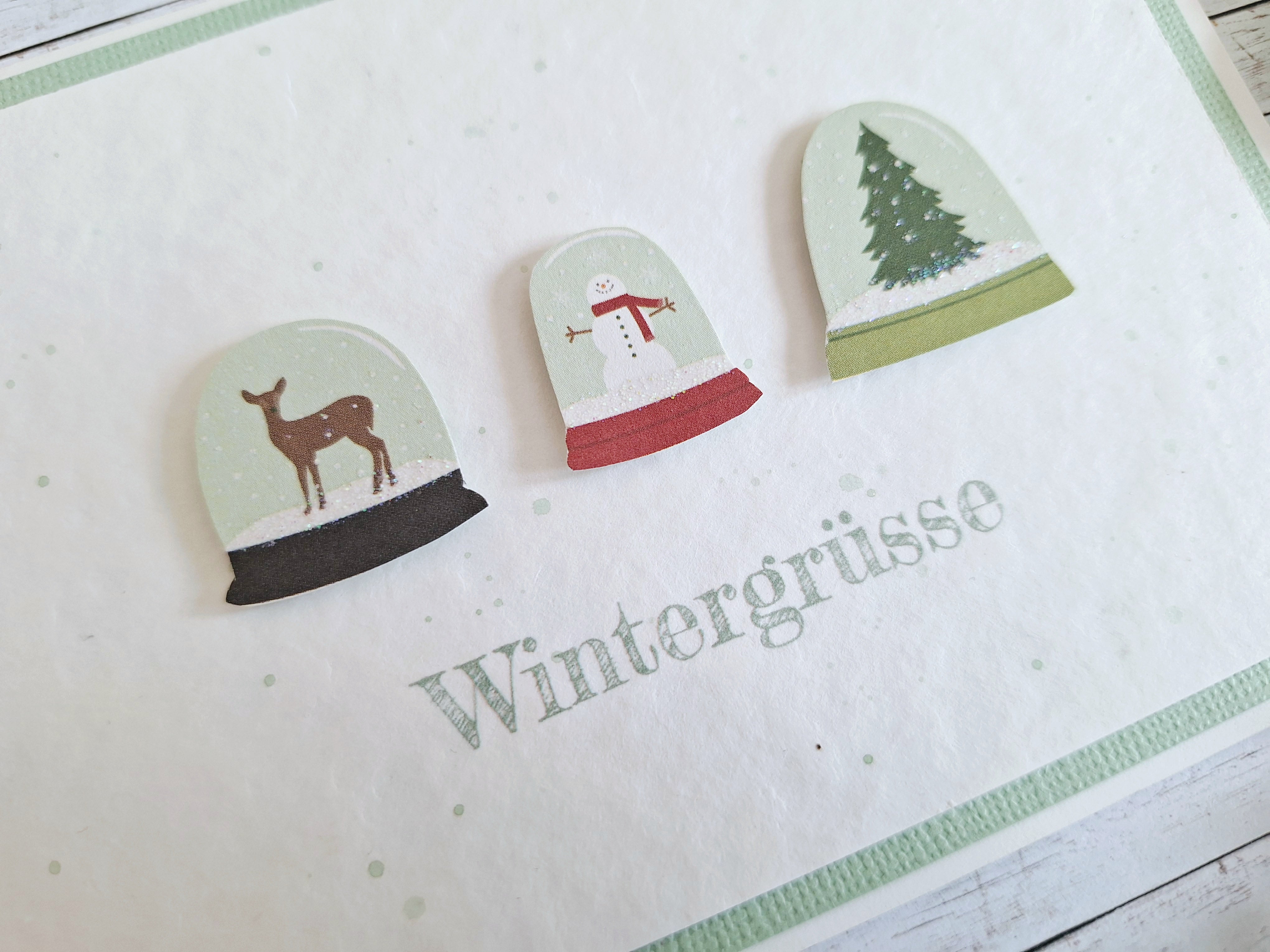 Grusskarte "Wintergrüsse" – handgemacht