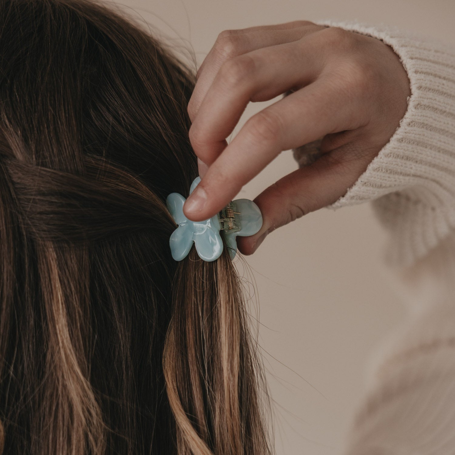 Haarspange Blume Mint - Eulenschnitt