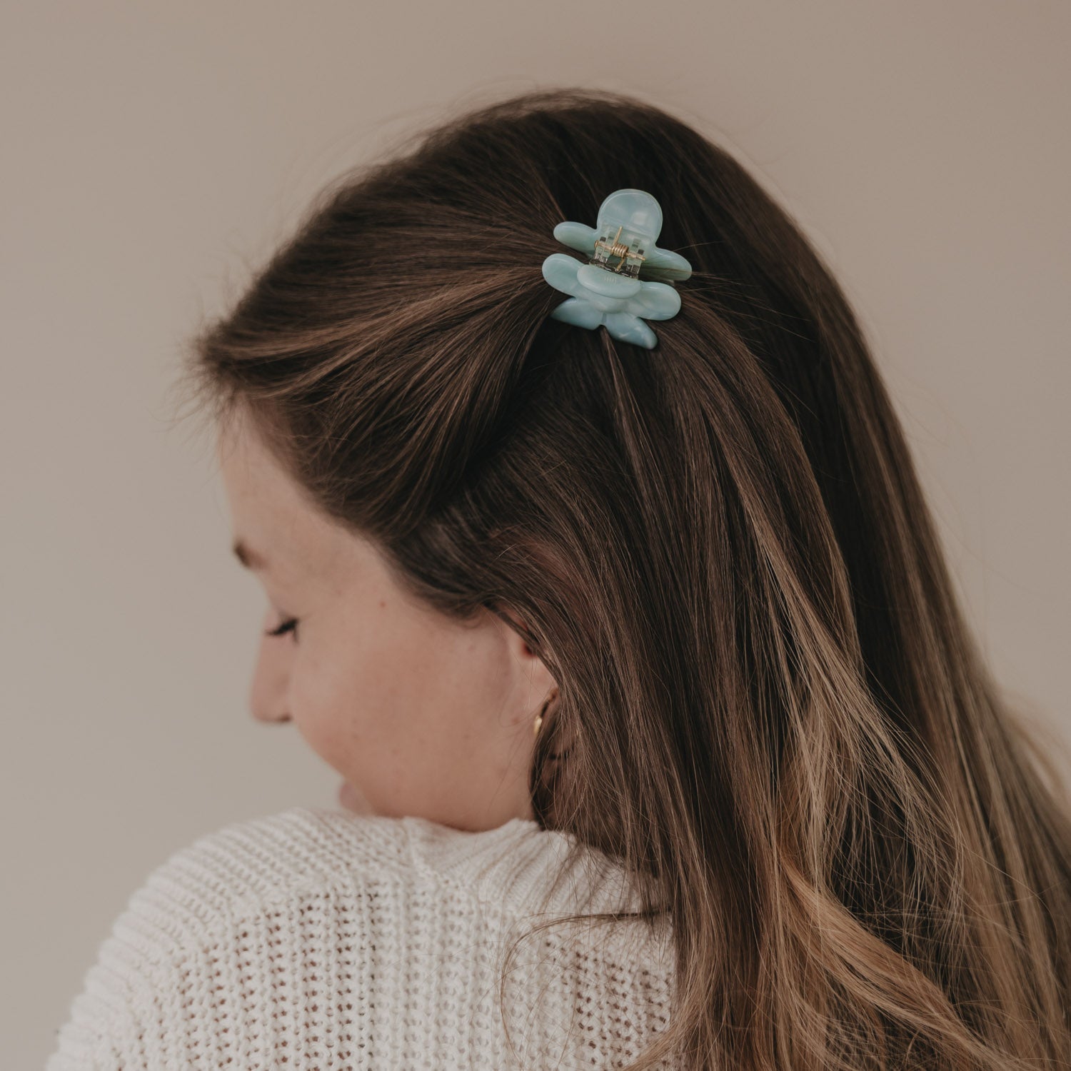 Haarspange Blume Mint - Eulenschnitt