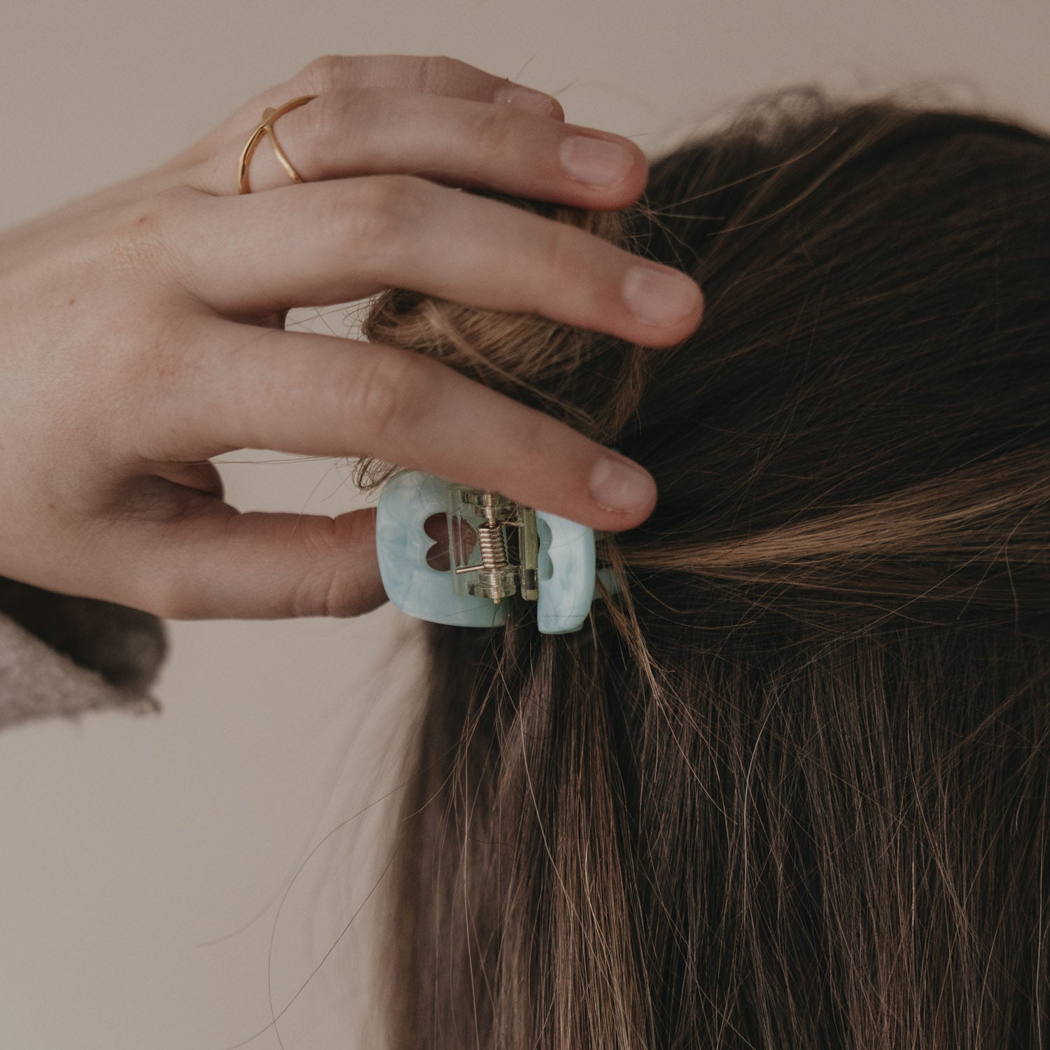 Barrette cœur menthe petite - Eulenschnitt