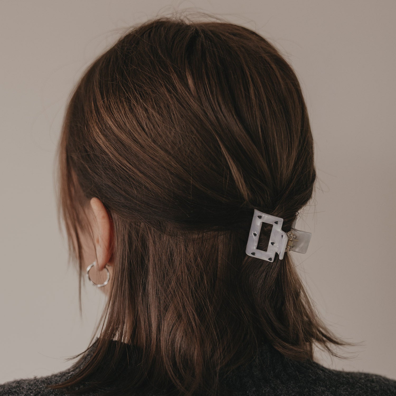 Haarspange Herzen eckig schwarz Pearl klein - Eulenschnitt