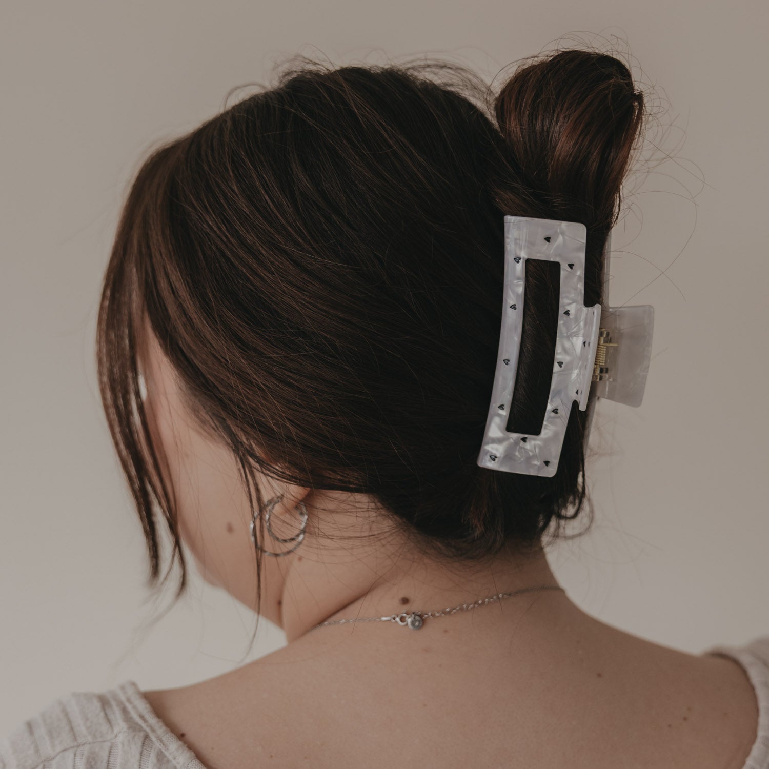 Haarspange Herzen eckig schwarz Pearl maxi - Eulenschnitt