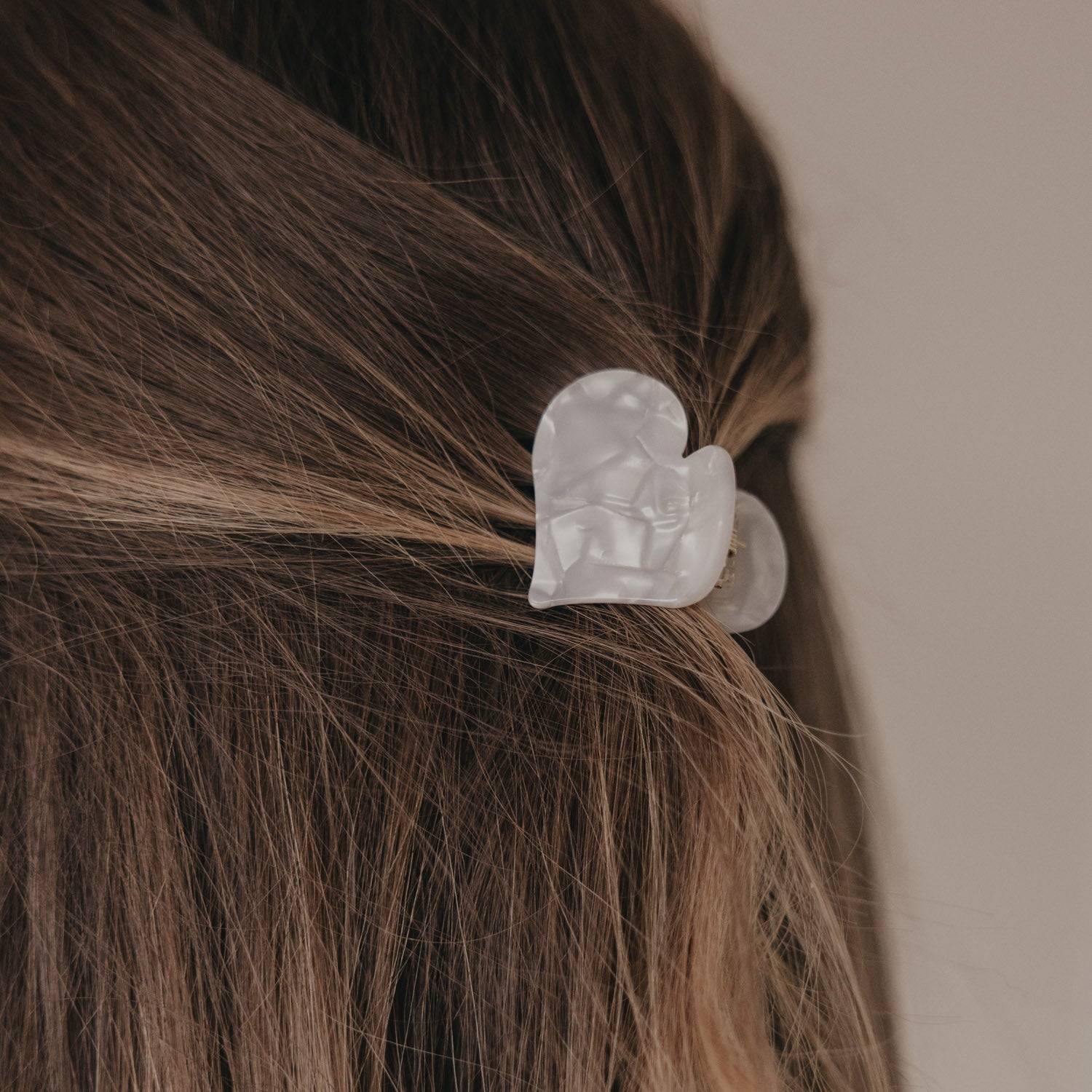 Hair clip heart-shaped large Pearl - Eulenschnitt