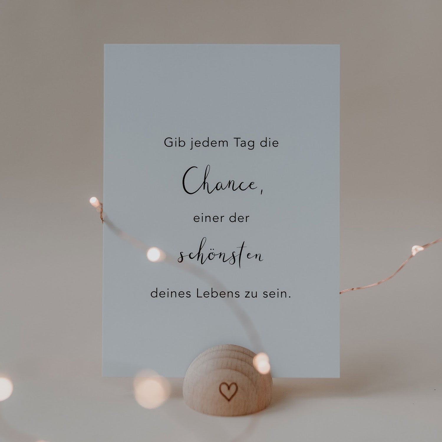 Demi-rondeer Porte-cartes coeur naturel - Eulenschnitt