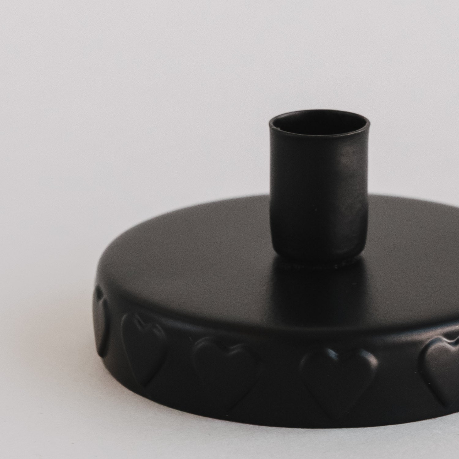 Candle holders for mini storage jar hearts black - Eulenschnitt