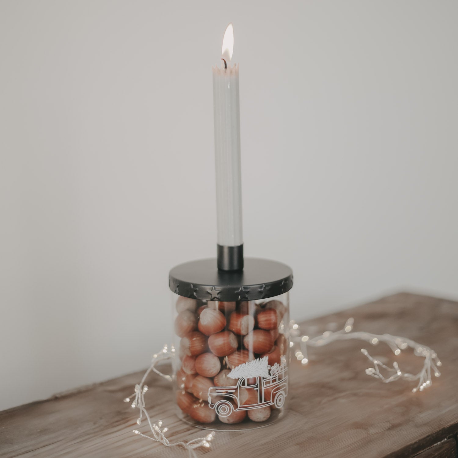 Candle holder stars for Storage jar black - Eulenschnitt