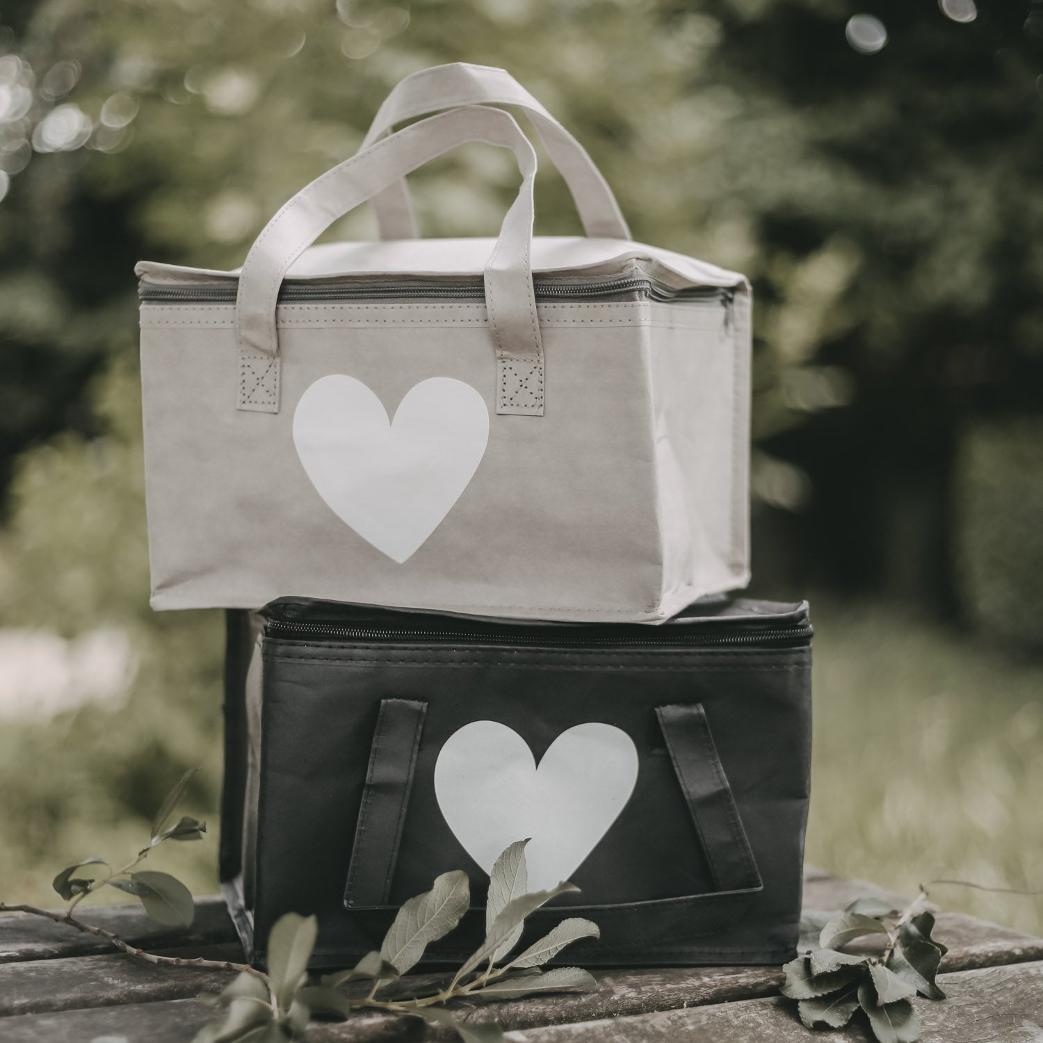 Kühltasche Herz grau - Eulenschnitt