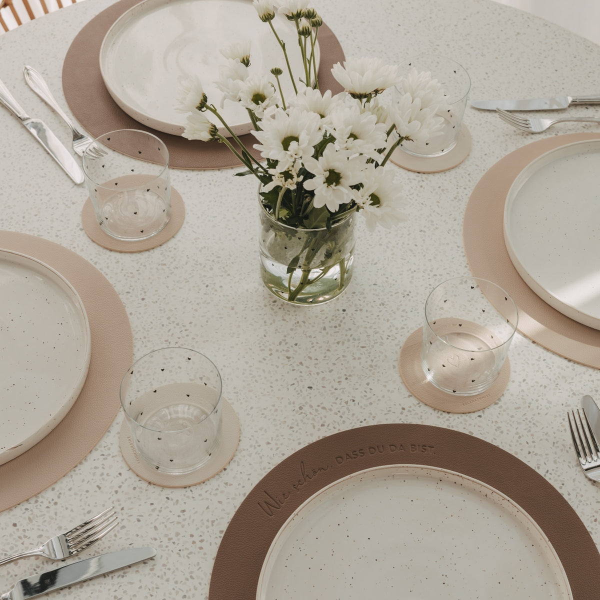 Untersetzer Schleife 2er Set beige - Eulenschnitt (Bild 5)