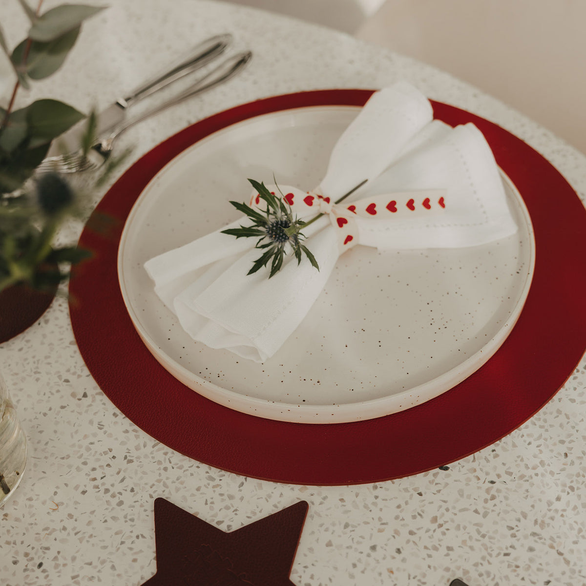 Tischset "Weihnachten ist" rot - Eulenschnitt (Bild 6)