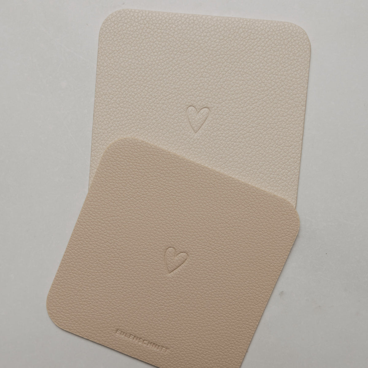 Untersetzer eckig Herz 2er Set beige - Eulenschnitt (Bild 2)