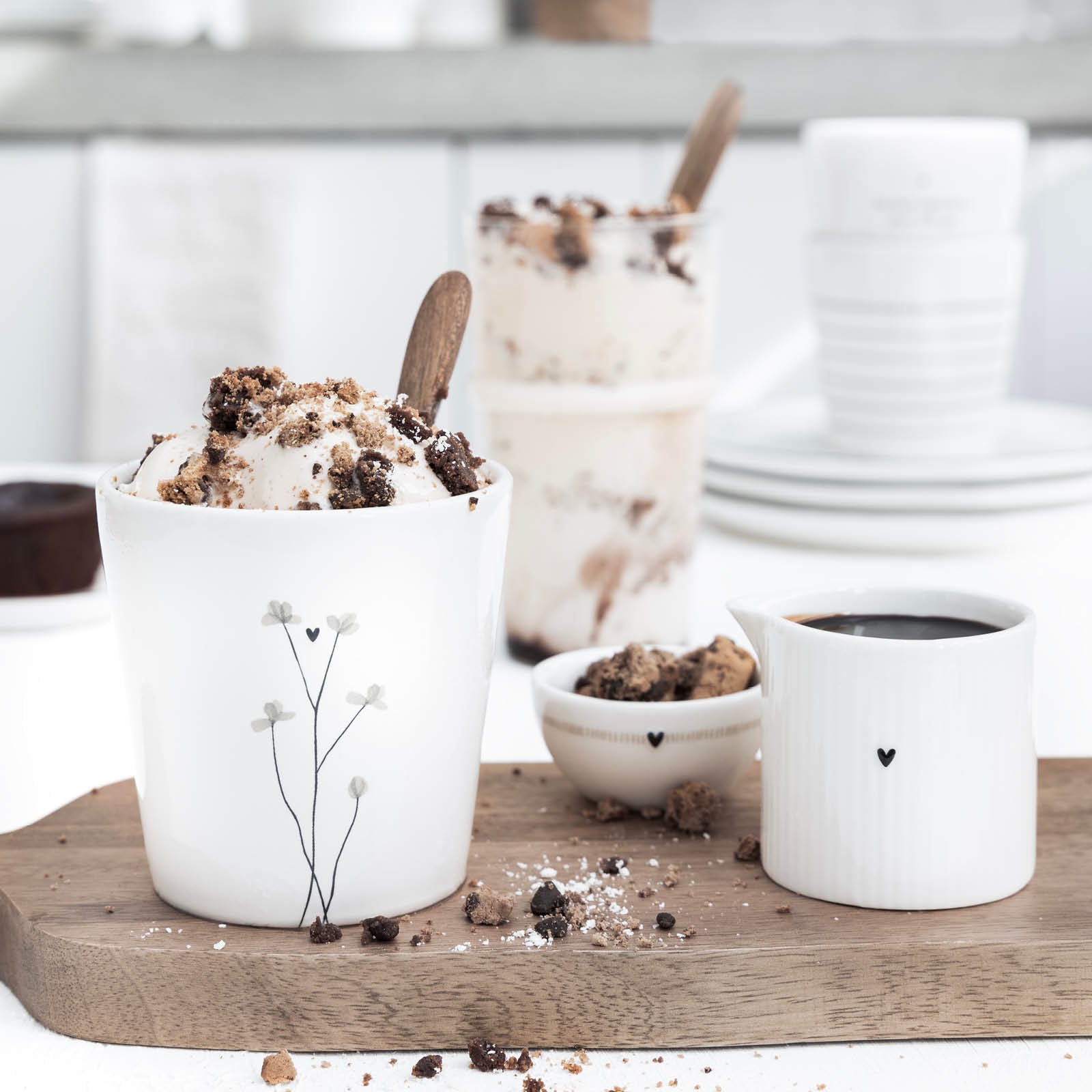 Latte Macchiatoglas "ribbed" - Bastion Collections