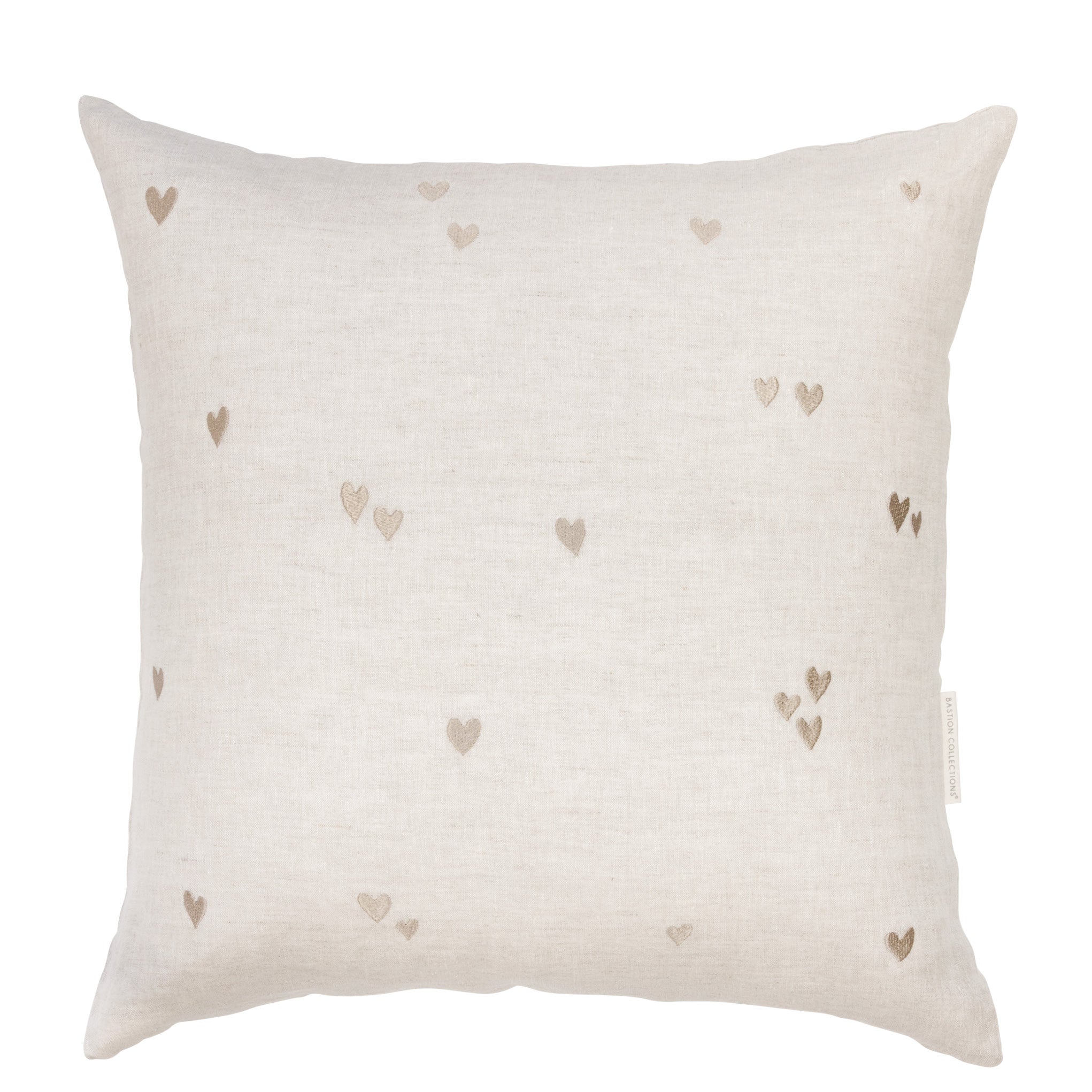 Leinenkissenhülle "hearts" 60x60cm - Bastion Collections