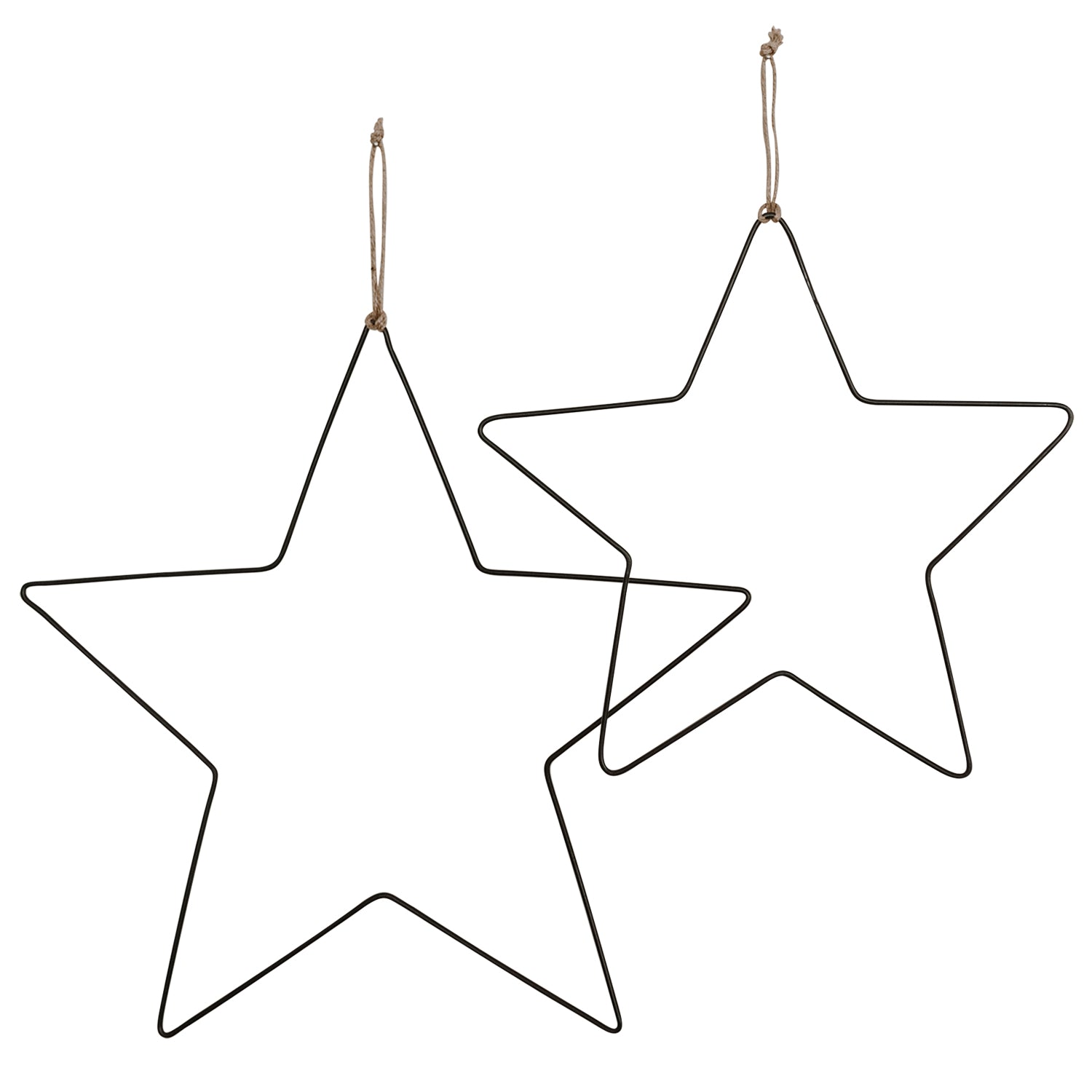 Metallkranz Stern schwarz 2er Set - Eulenschnitt