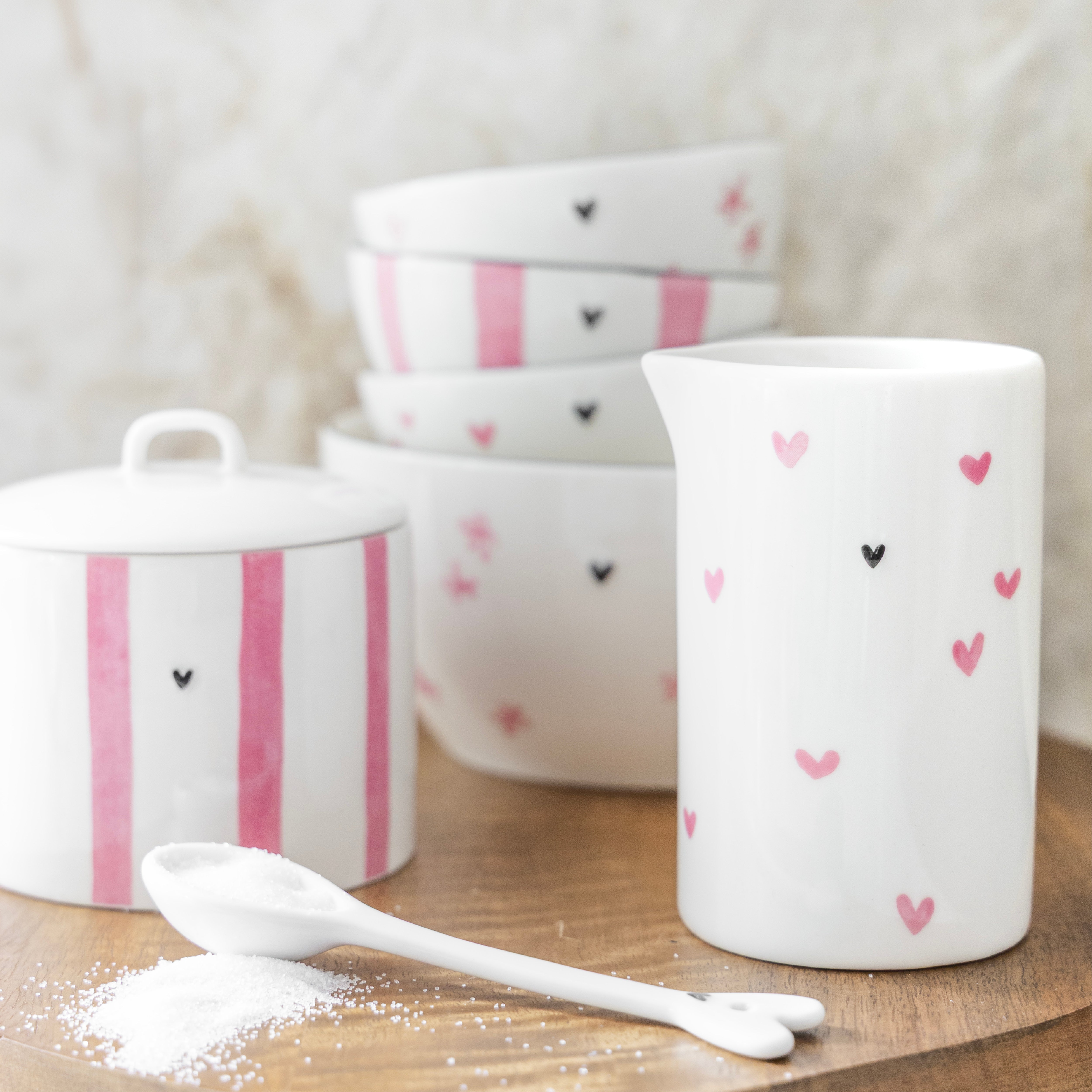 Milchkännchen "little hearts" rose - Bastion Collections