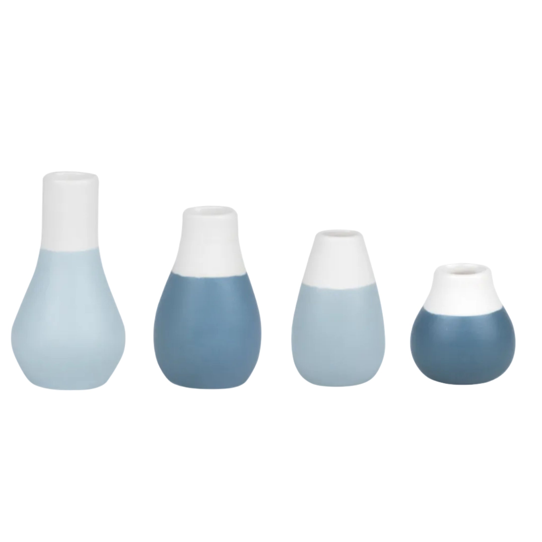 Mini Pastellvasen blau 4er Set - Räder