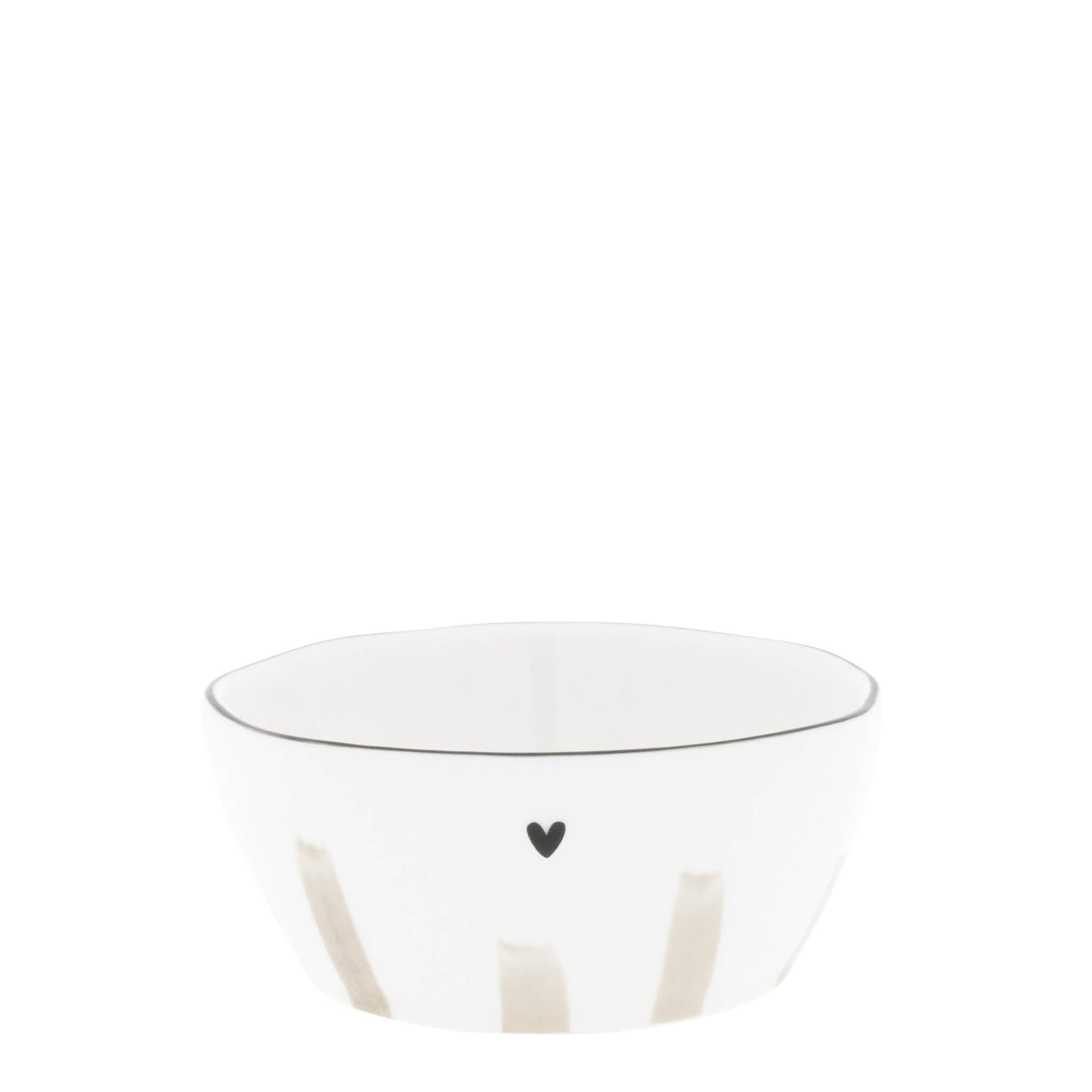 Mini bowls "hearts" 9.5x4cm beige set of 3 - Bastion Collections