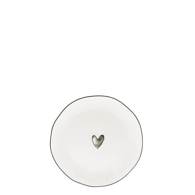 Mini Teller "big heart" schwarz - Bastion Collections