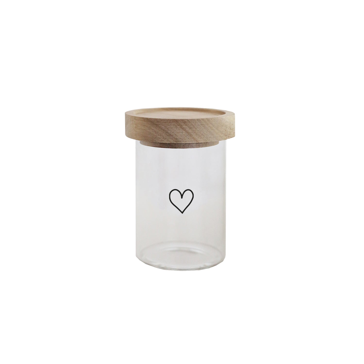Mini Vorratsglas Herz schwarz 9cm - Eulenschnitt