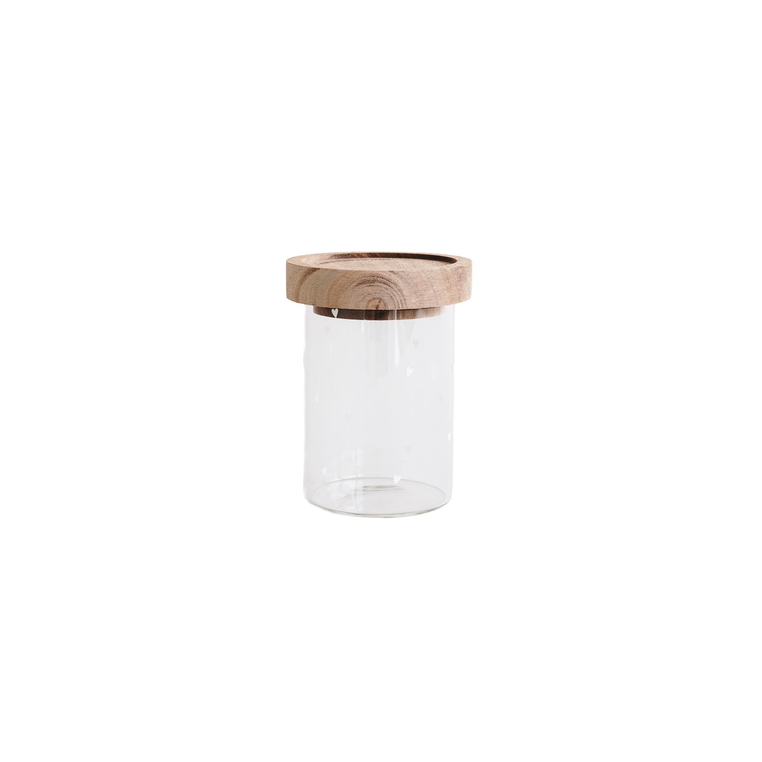 Mini Vorratsglas Herzen weiss 9cm - Eulenschnitt