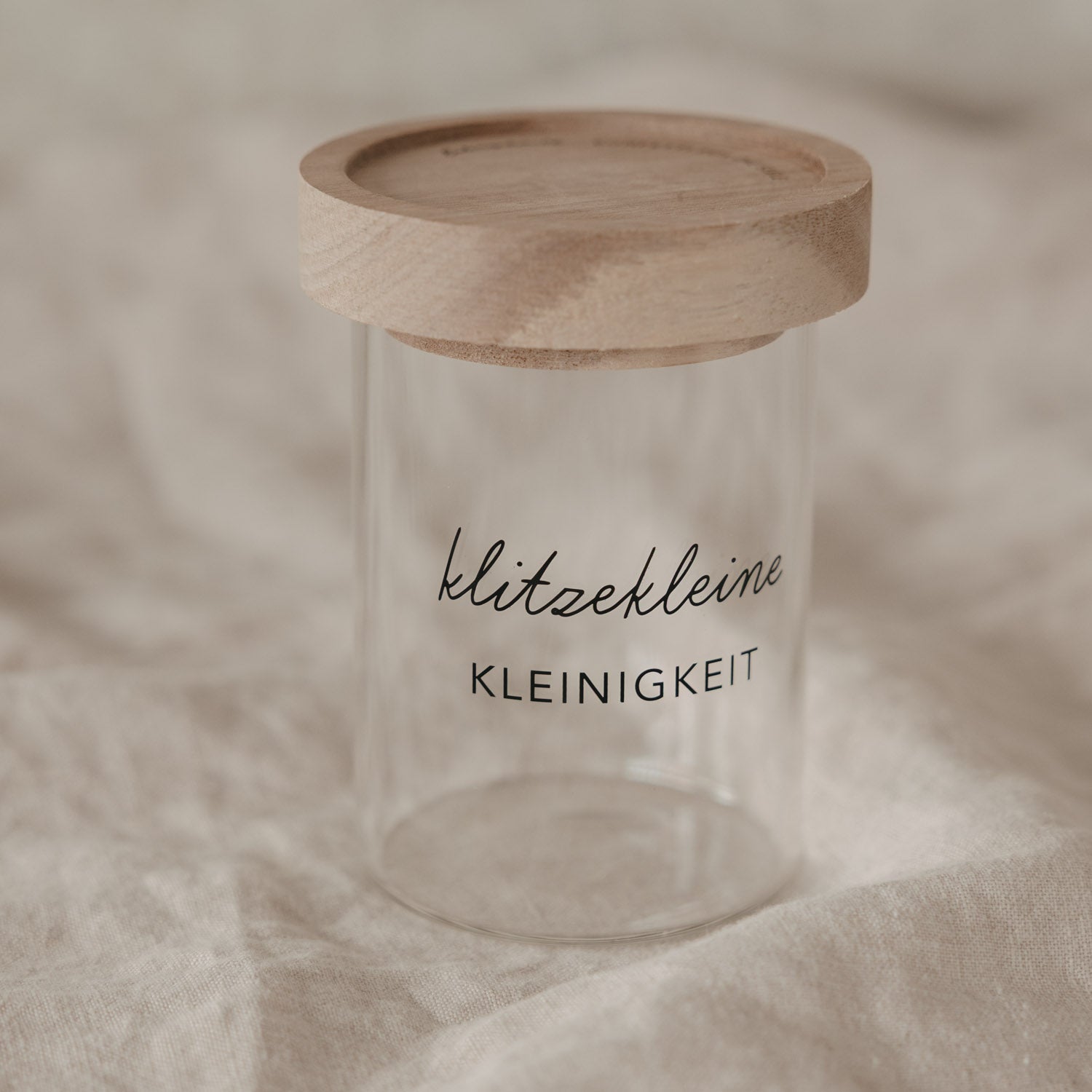 Mini Vorratsglas "Kleinigkeit" schwarz 9cm - Eulenschnitt