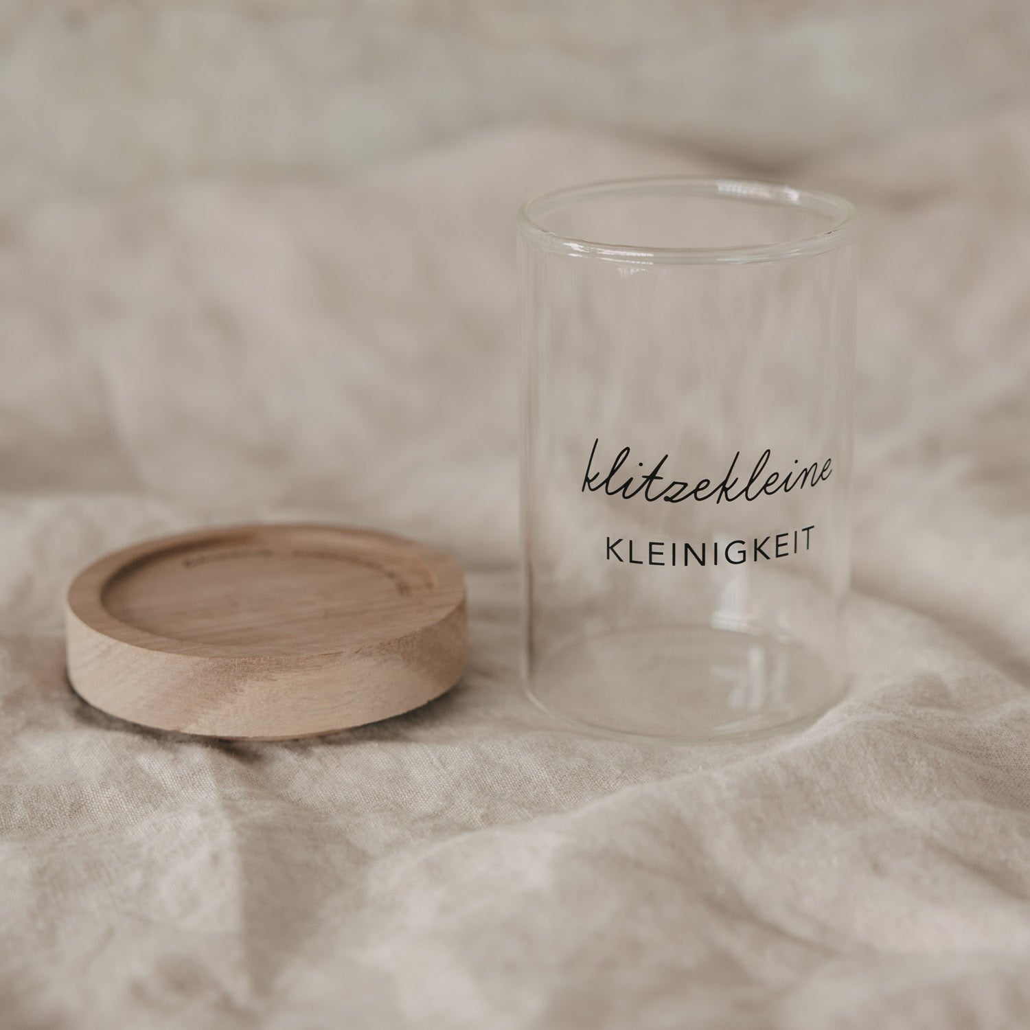 Mini Vorratsglas "Kleinigkeit" schwarz 9cm - Eulenschnitt