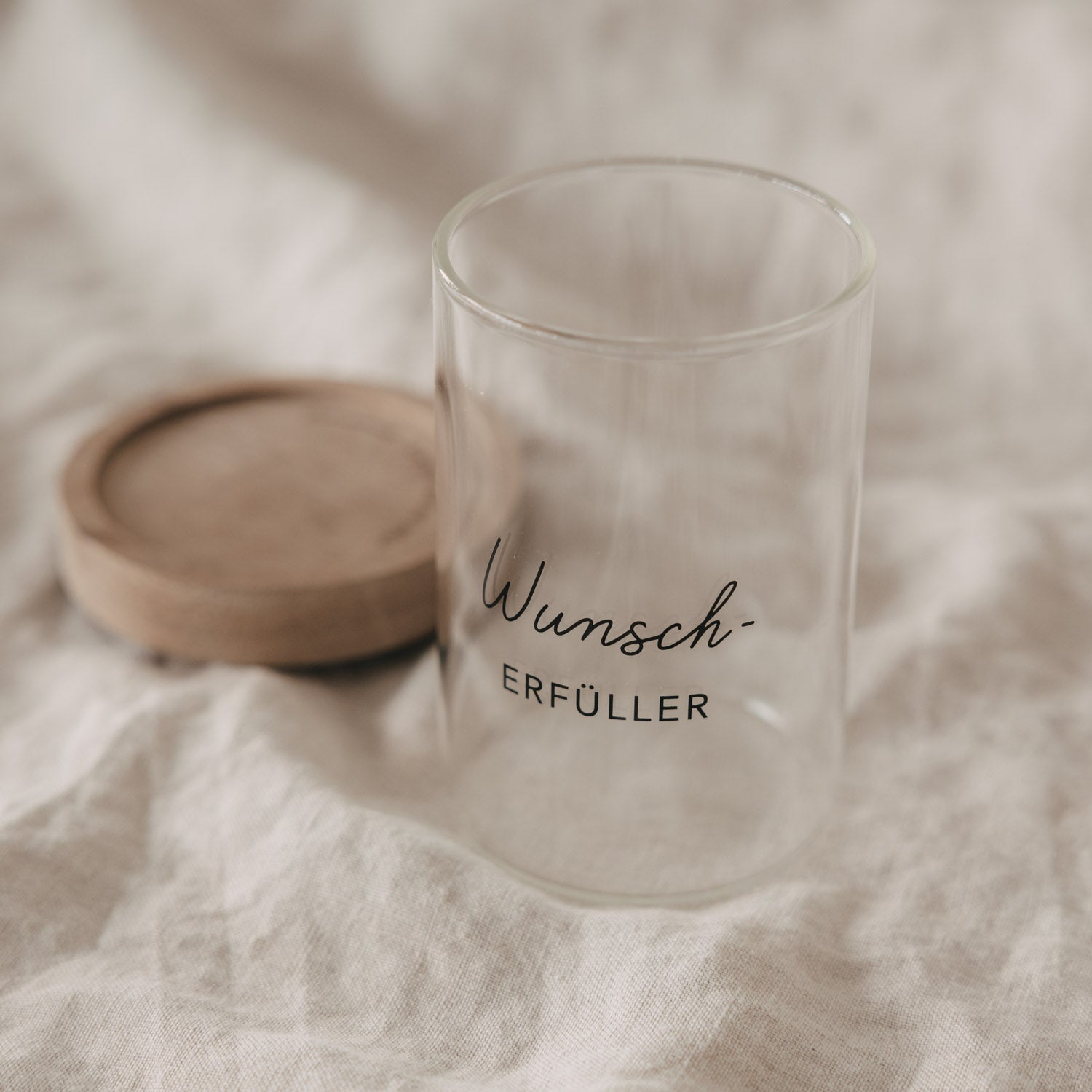 Mini Vorratsglas "Wunscherfüller" schwarz 9cm - Eulenschnitt
