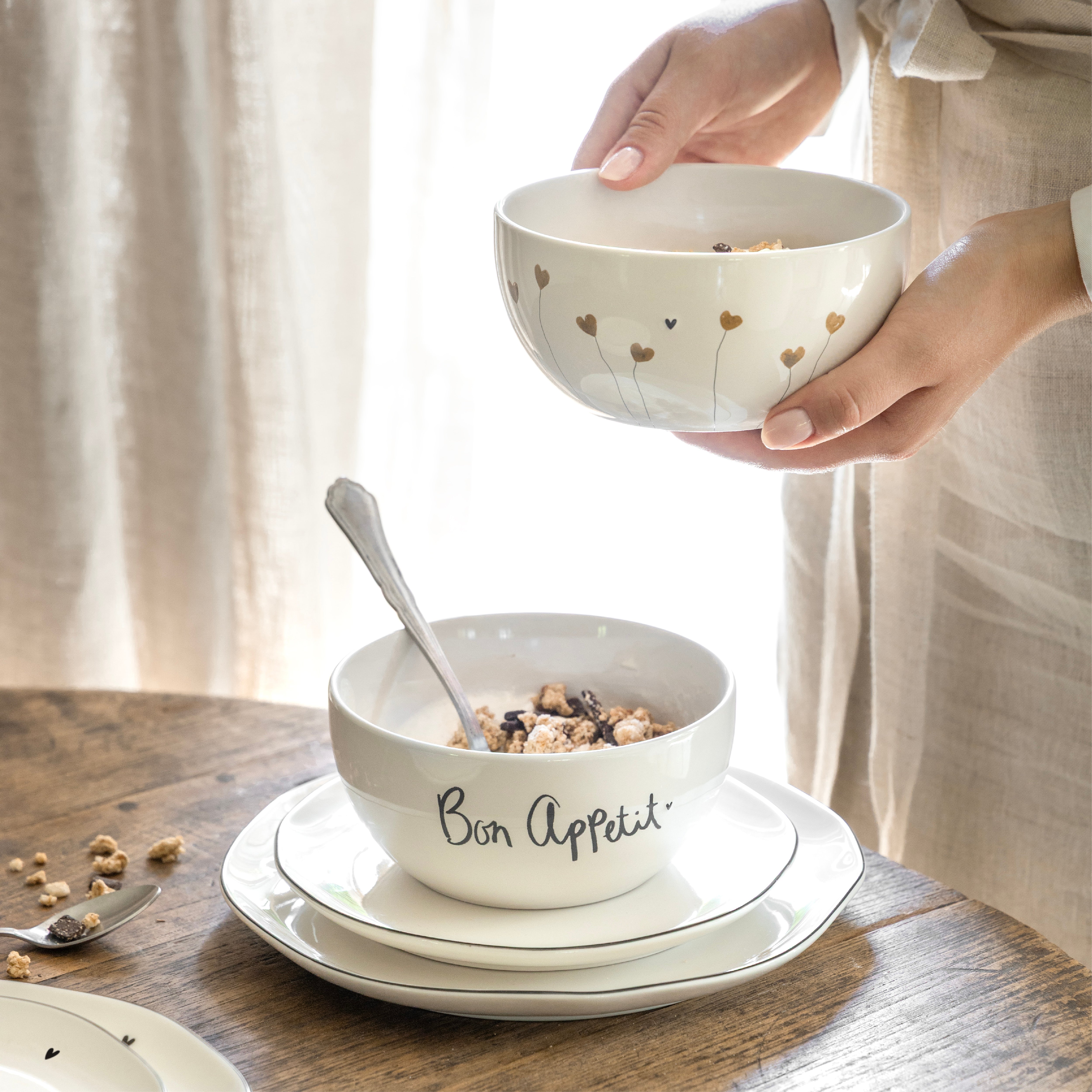 Müeslischale "bon appetit" schwarz - Bastion Collections