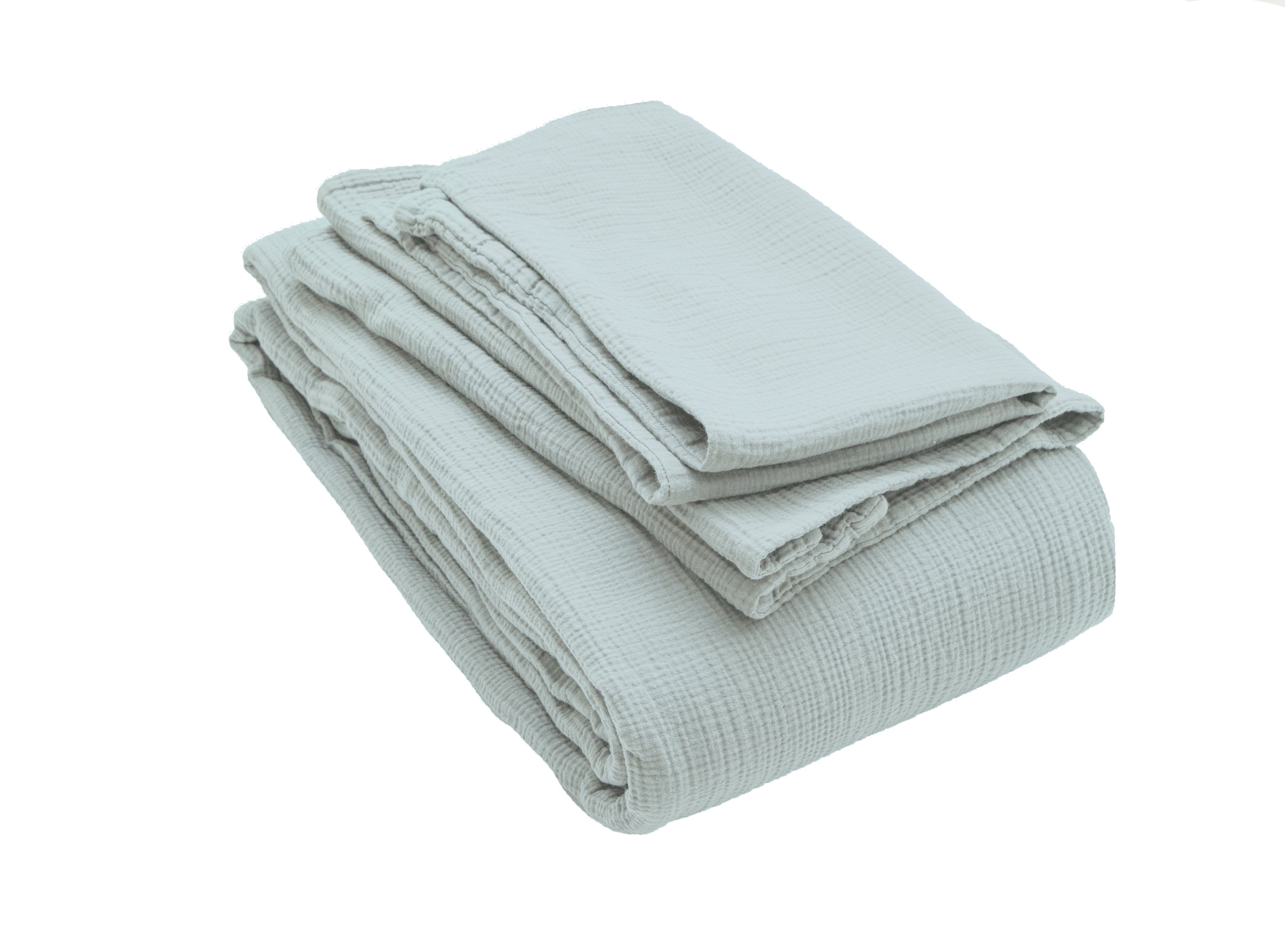 Musselin Duvetbezug 160x210cm & Kissenbezug 65x100cm Jula mint - Farbliebe