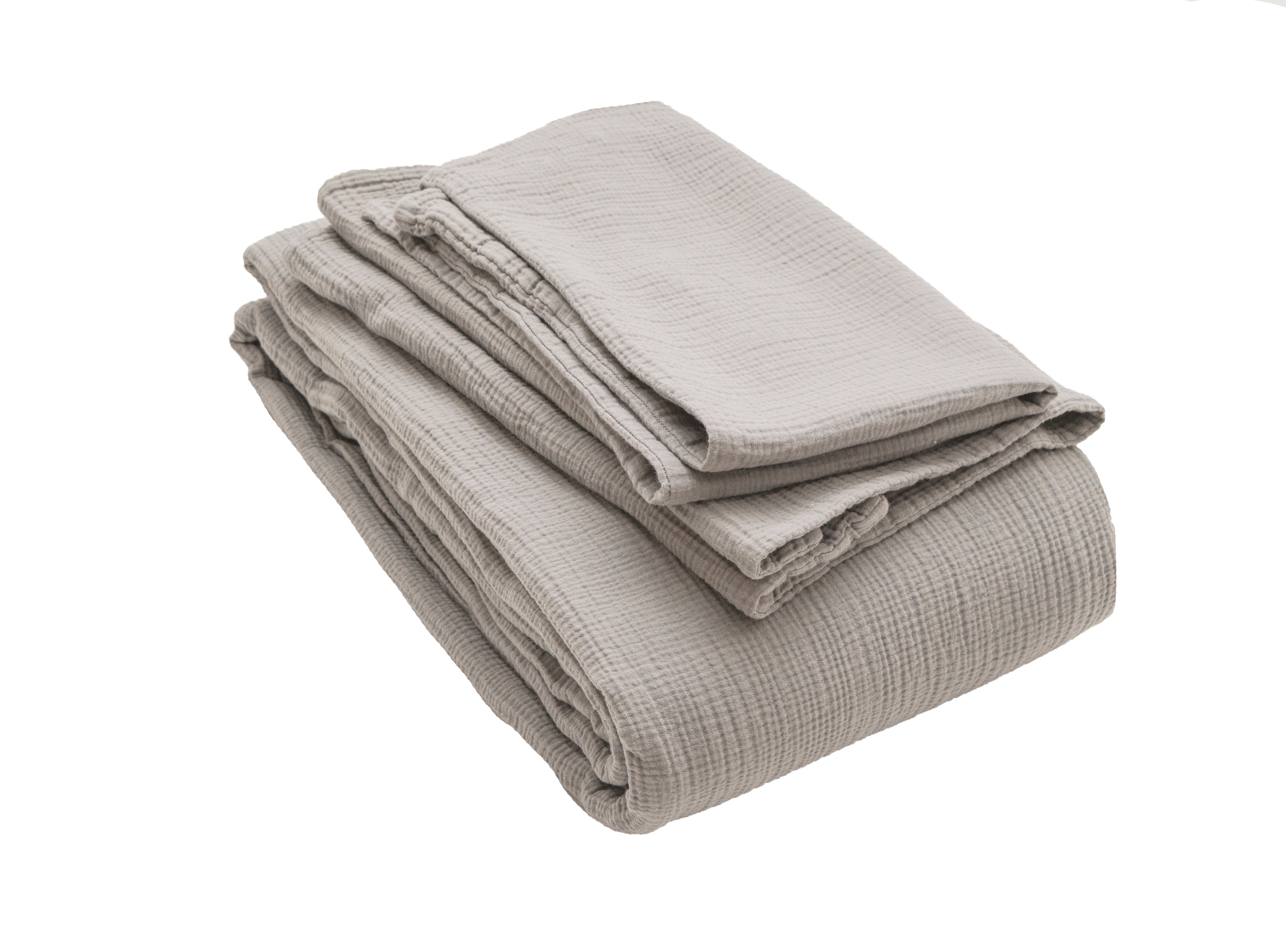 Musselin Duvetbezug 160x210cm & Kissenbezug 65x100cm Jula sand - Farbliebe