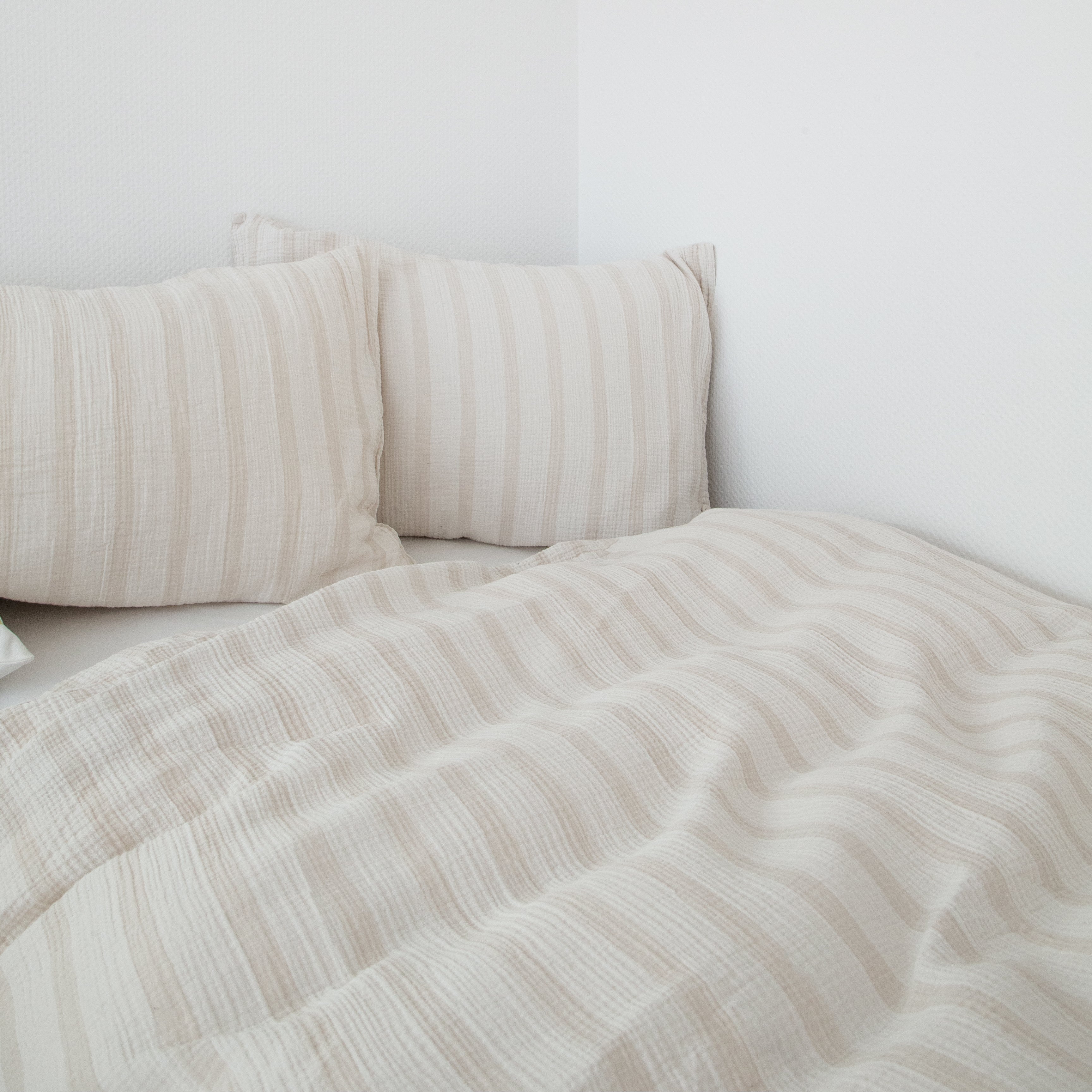Musselin Duvetbezug Fina beige 200x210cm - Farbliebe