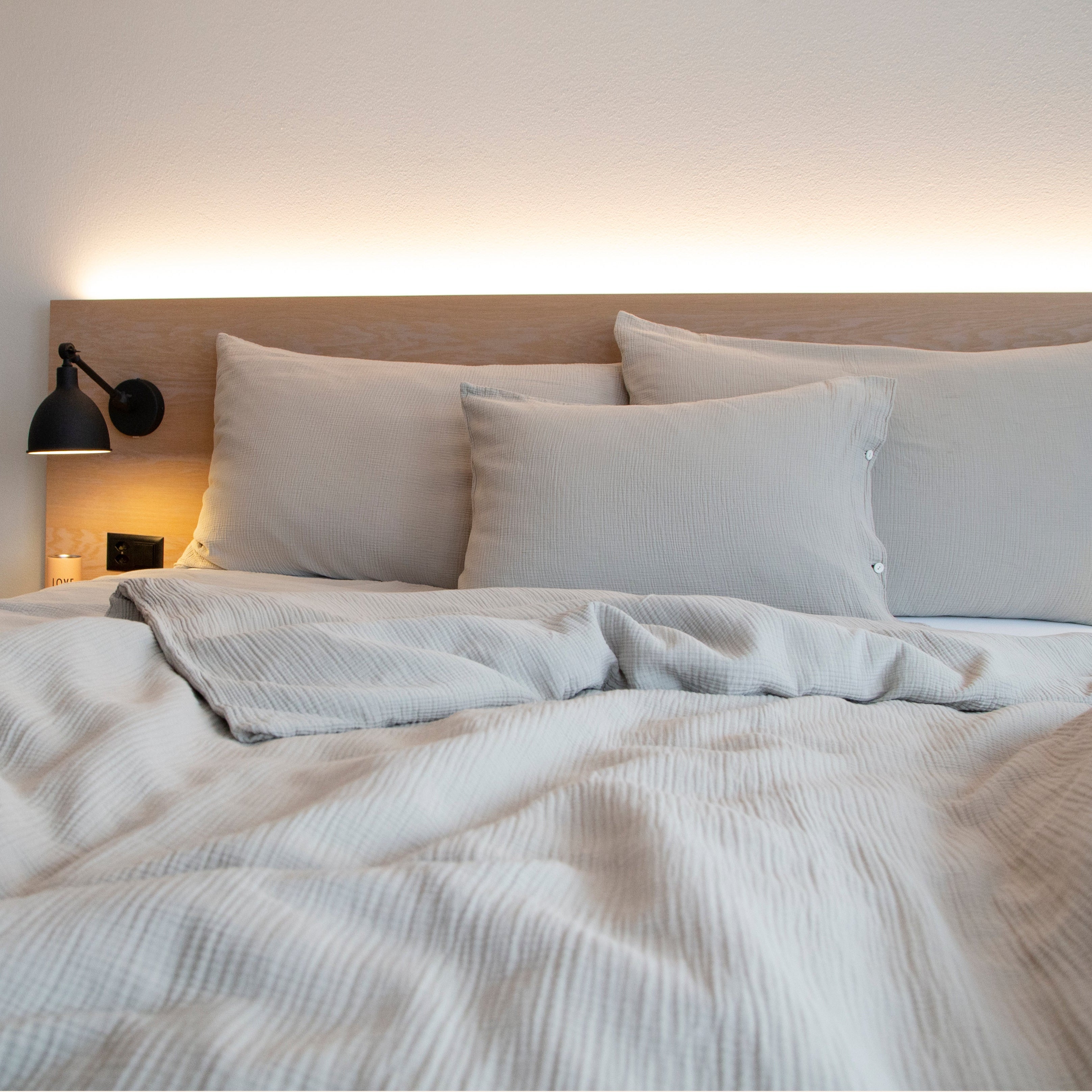 Musselin Duvetbezug Jula sand 160x240cm - Farbliebe