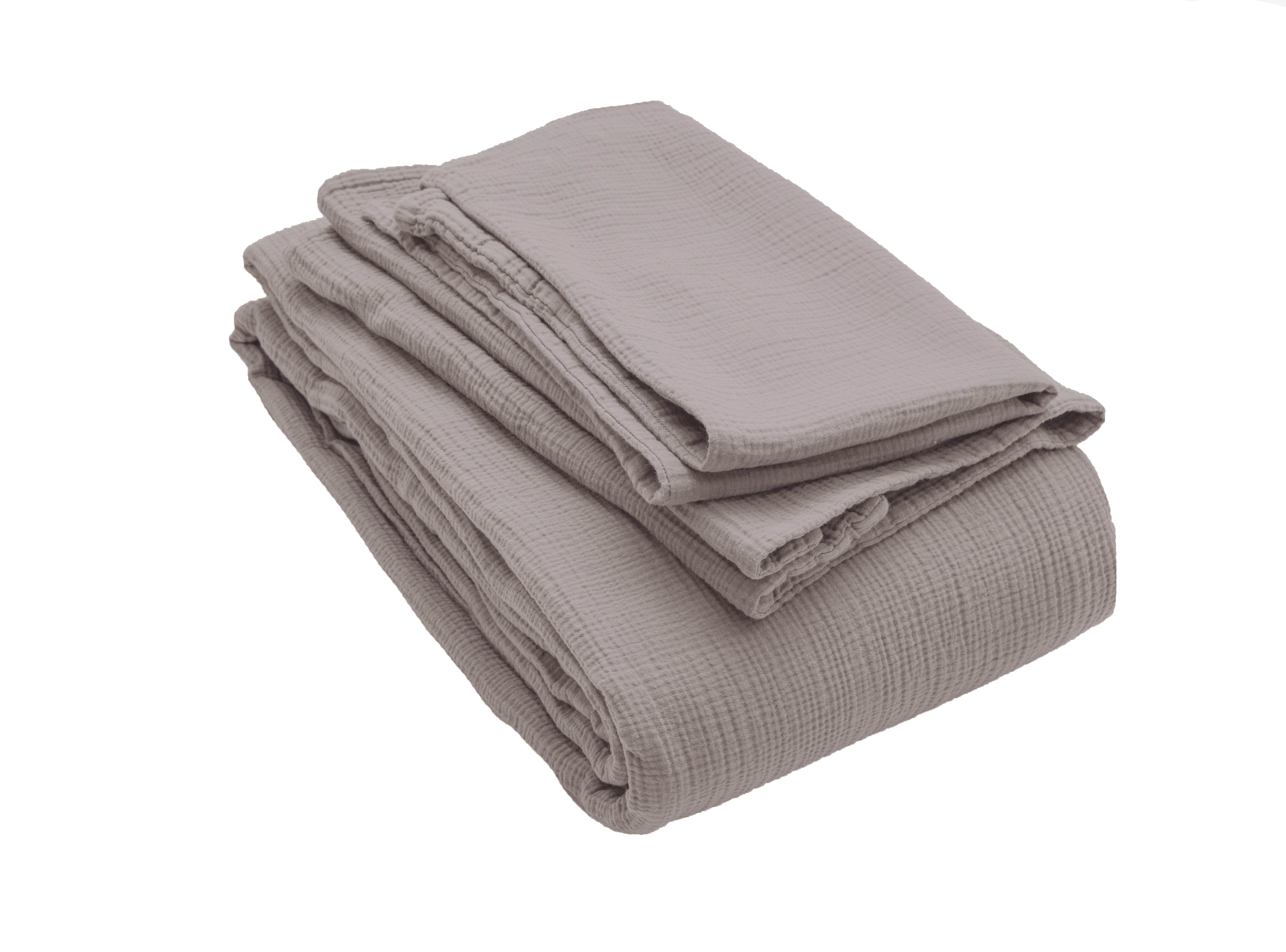 Musselin Duvetbezug Jula taupe 160x210cm - Farbliebe