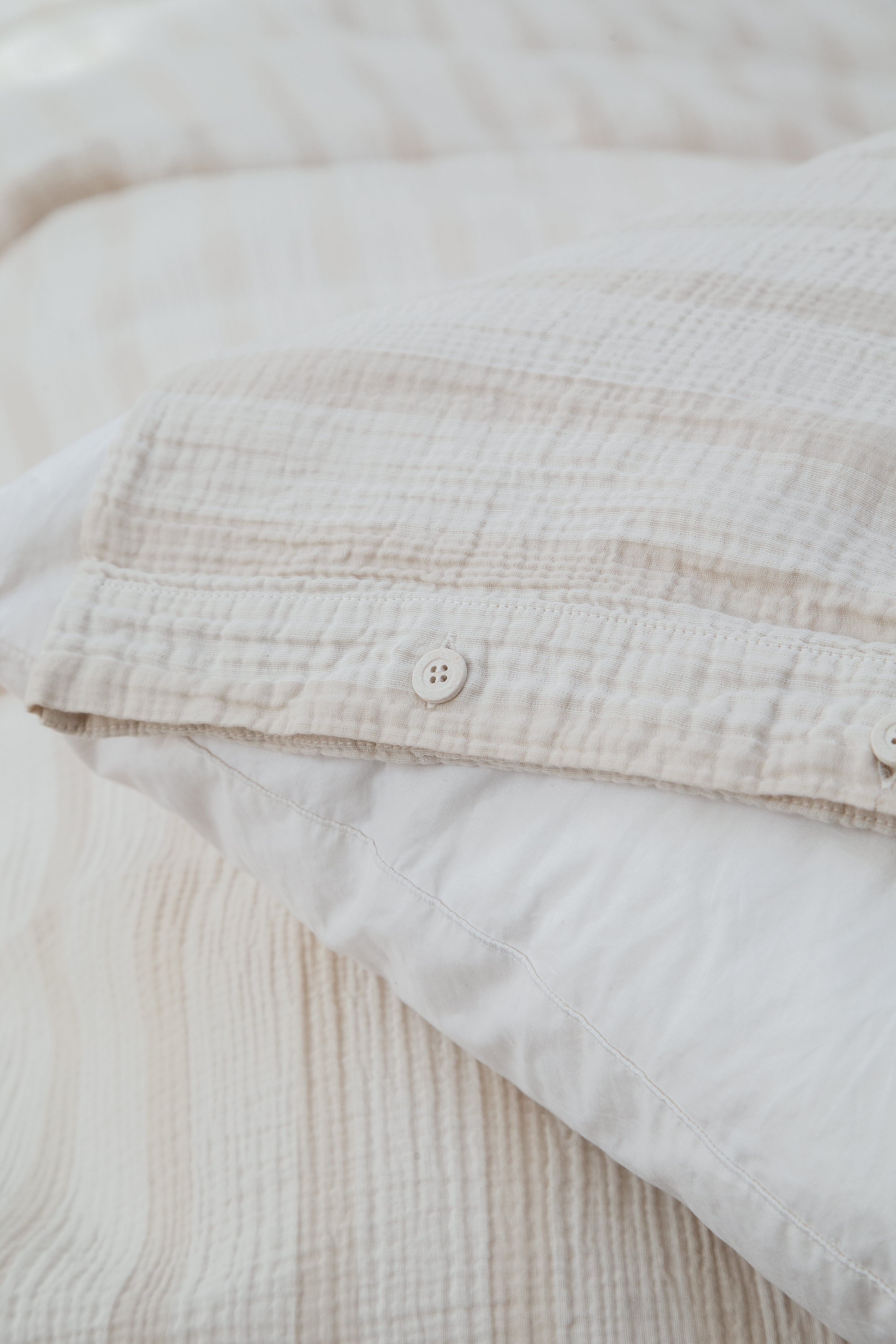Musselin Kissenbezug Fina beige 50x70cm - Farbliebe