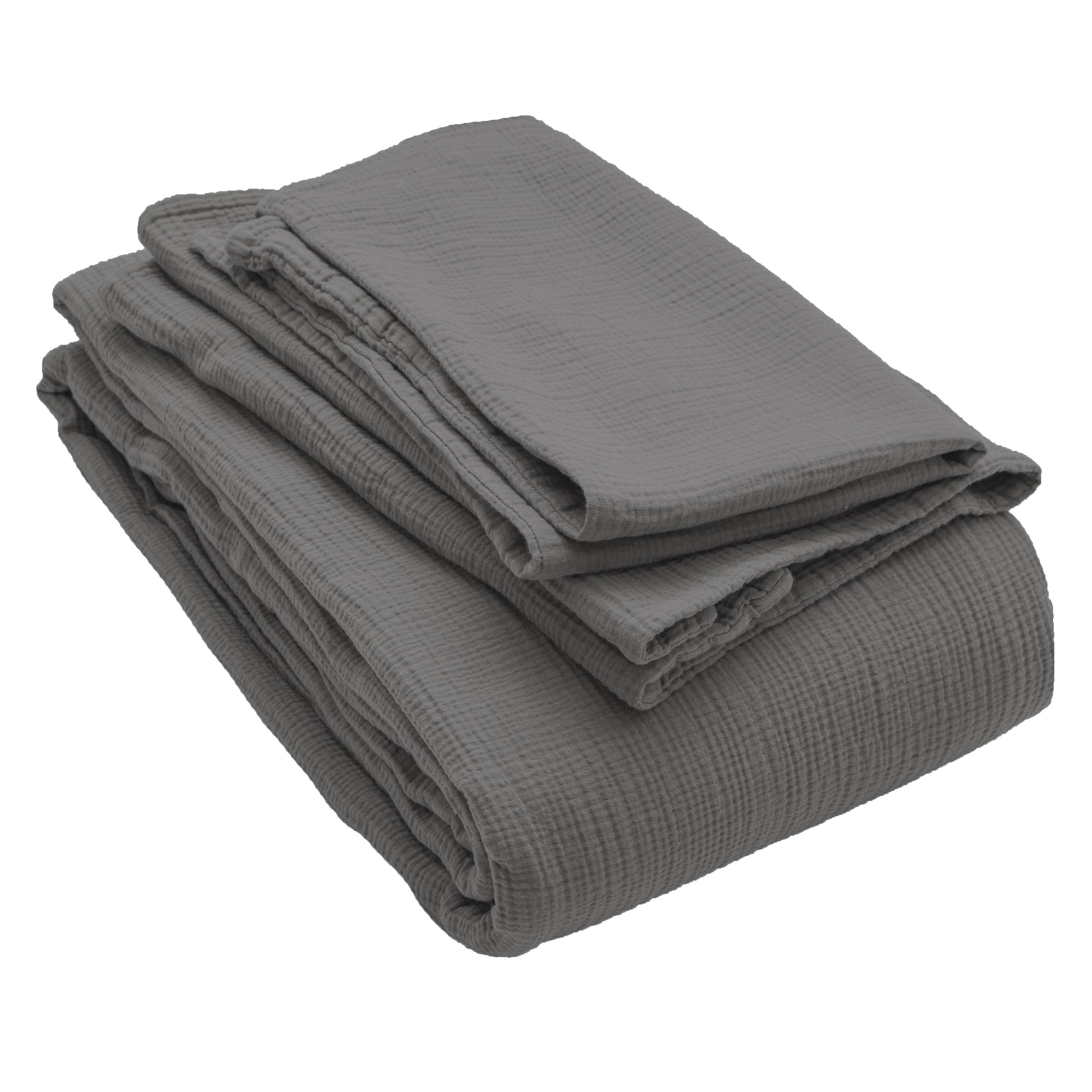 Musselin Kissenbezug Jula anthrazit 50x70cm - Farbliebe