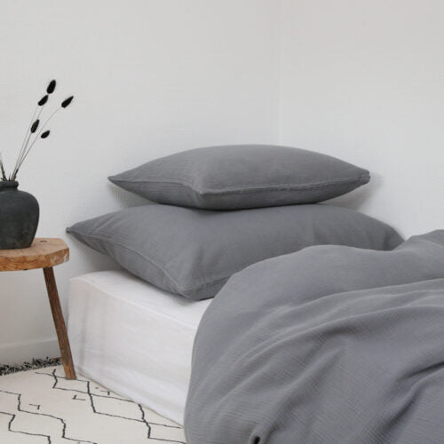 Musselin Kissenbezug Jula anthrazit 50x70cm - Farbliebe
