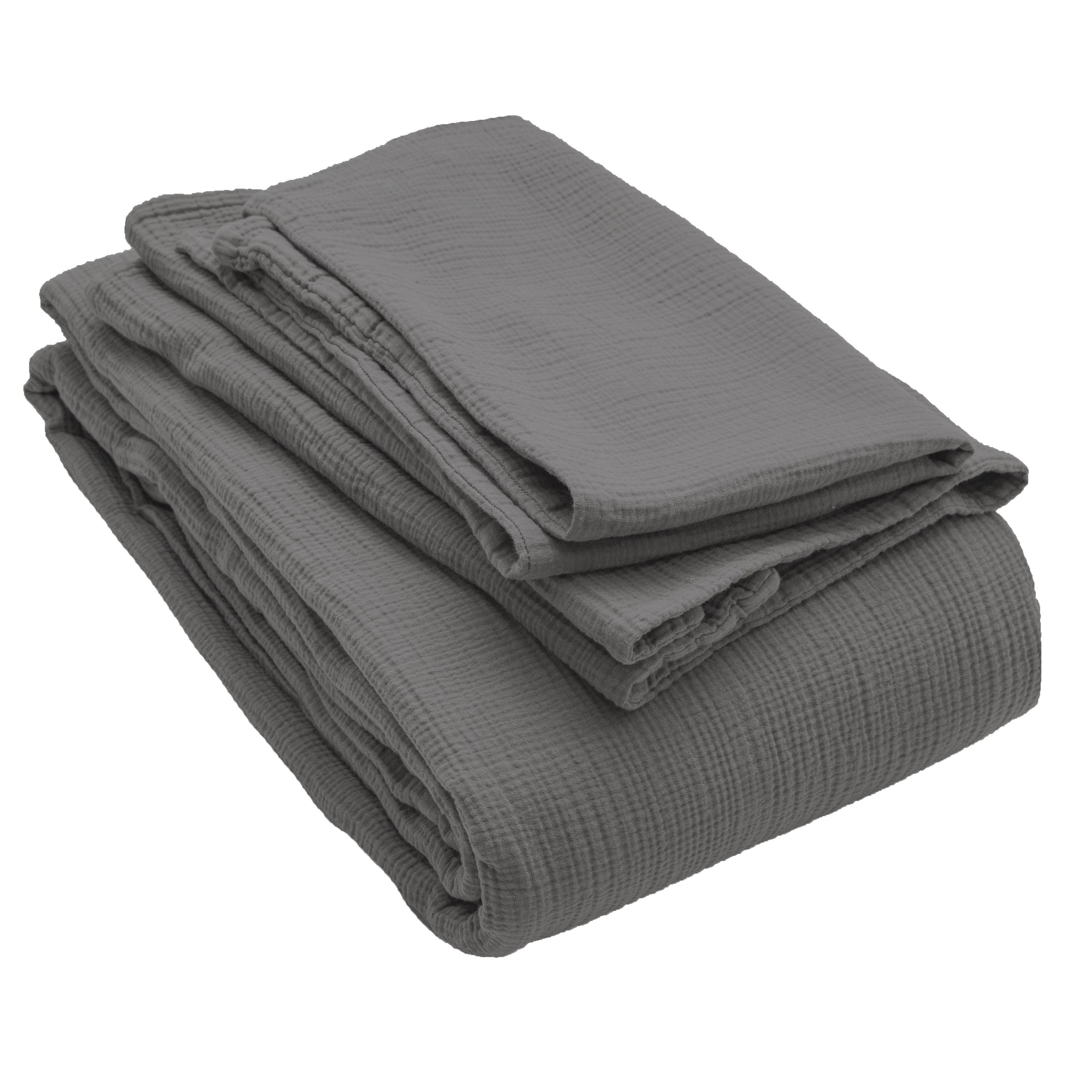 Musselin Kissenbezug Jula anthrazit 65x100cm - Farbliebe