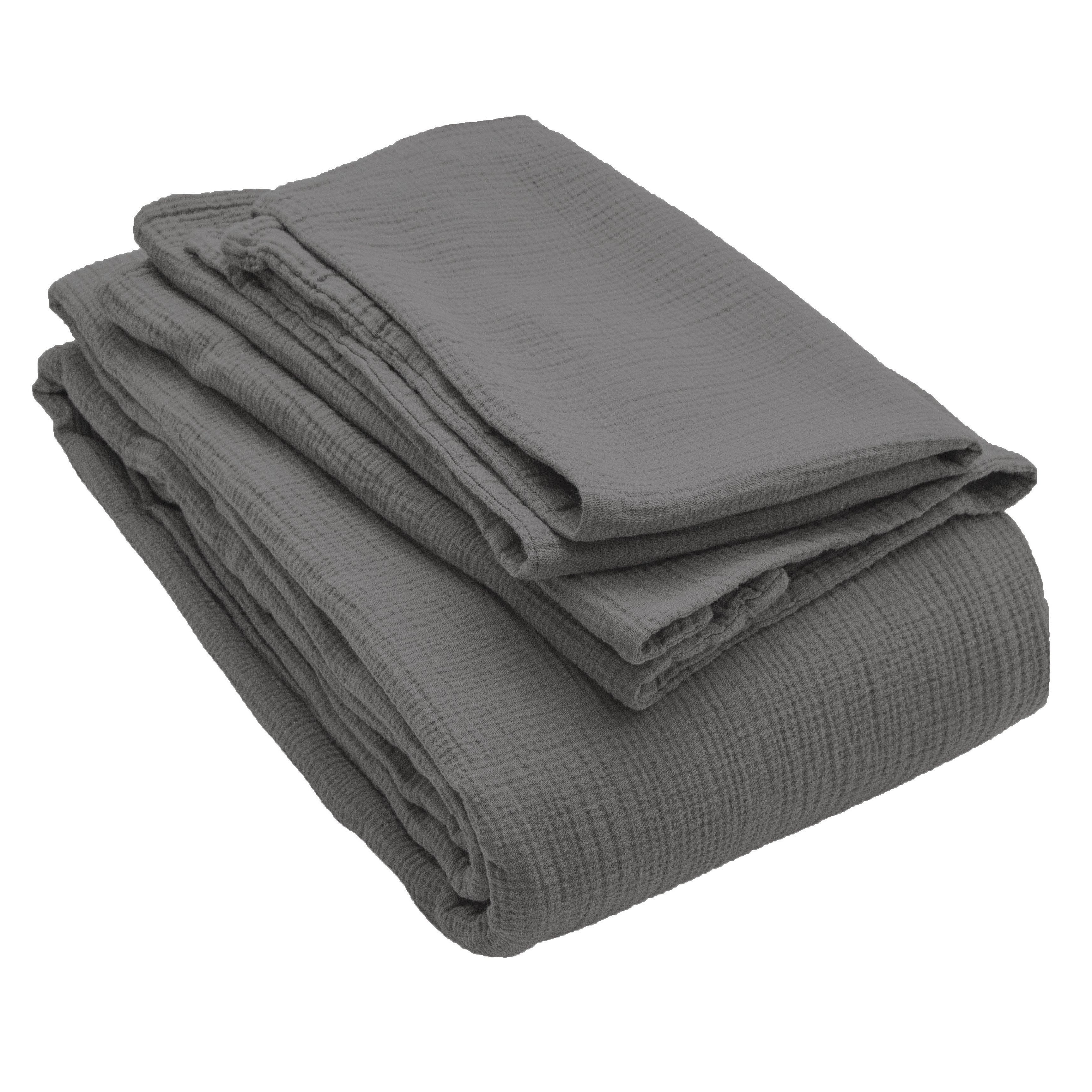 Musselin Kissenbezug Jula anthrazit 65x65cm - Farbliebe