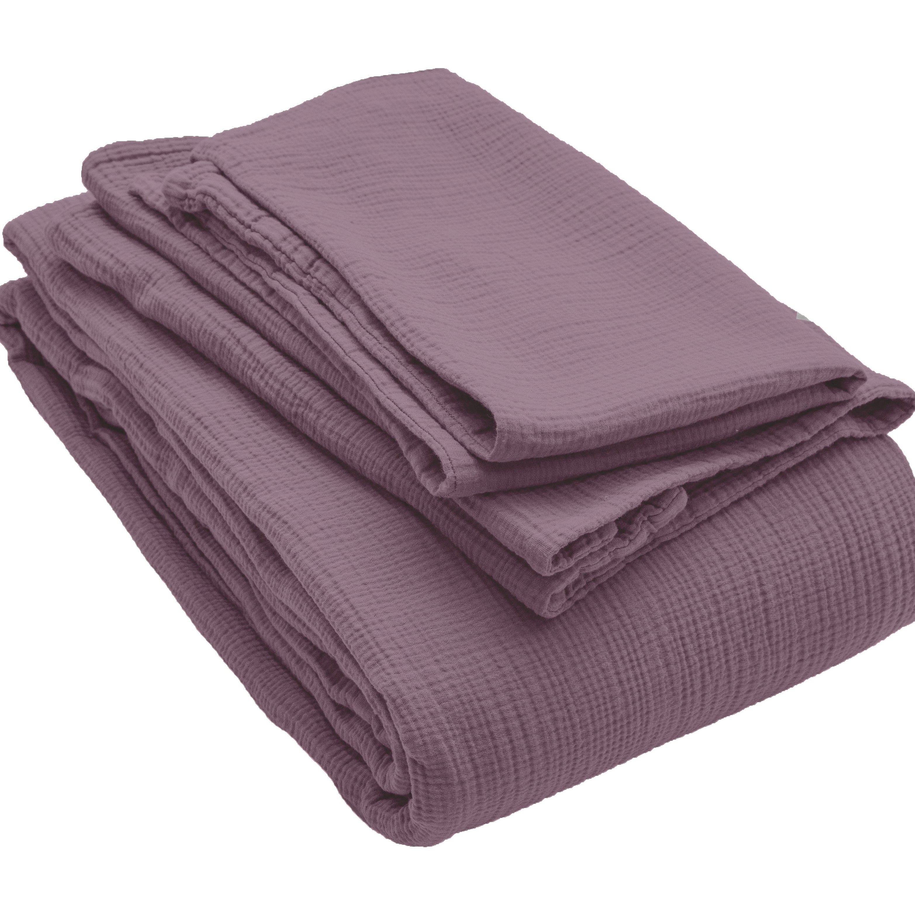 Musselin Kissenbezug Jula aubergine 65x65cm - Farbliebe