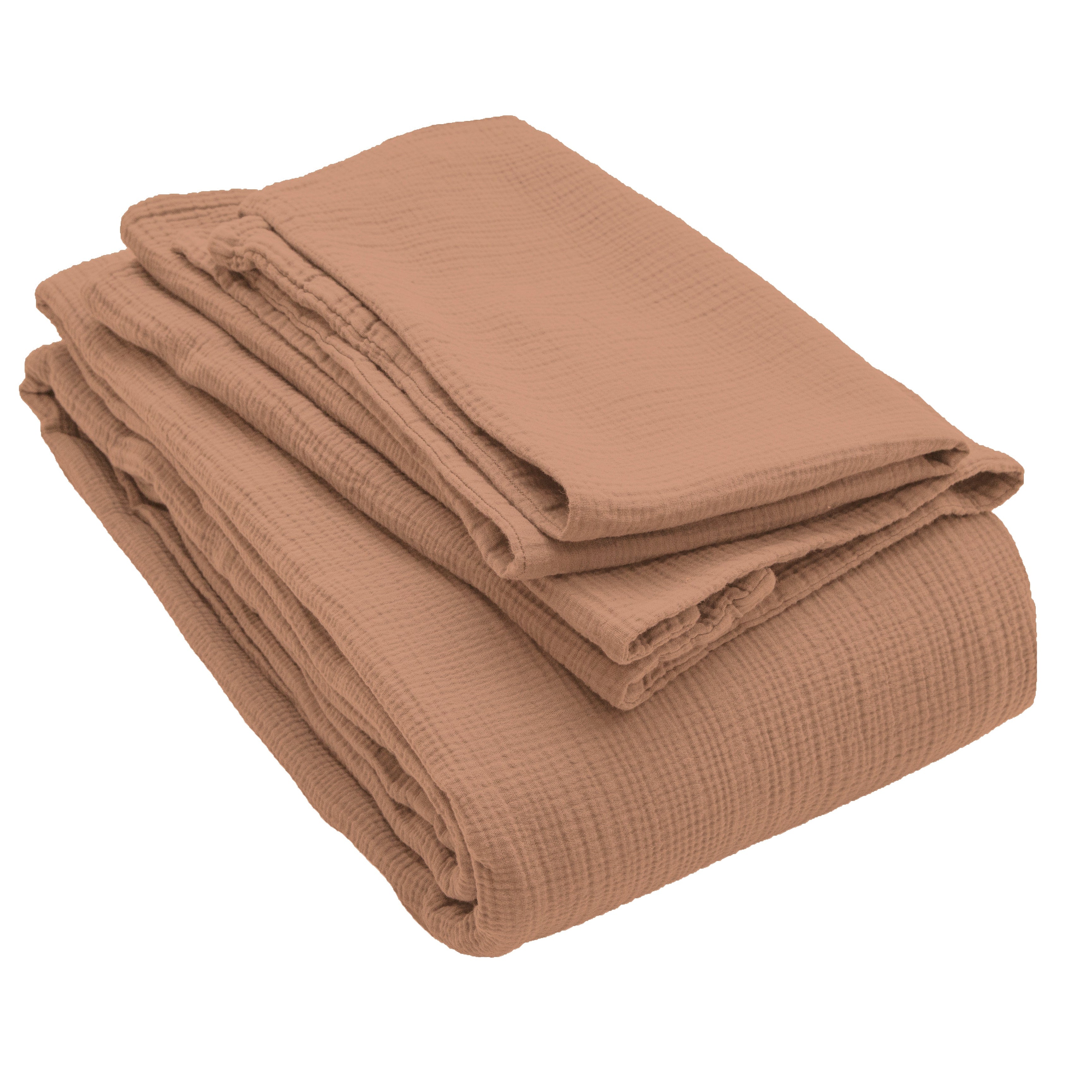 Musselin Kissenbezug Jula terracotta 65x65cm - Farbliebe