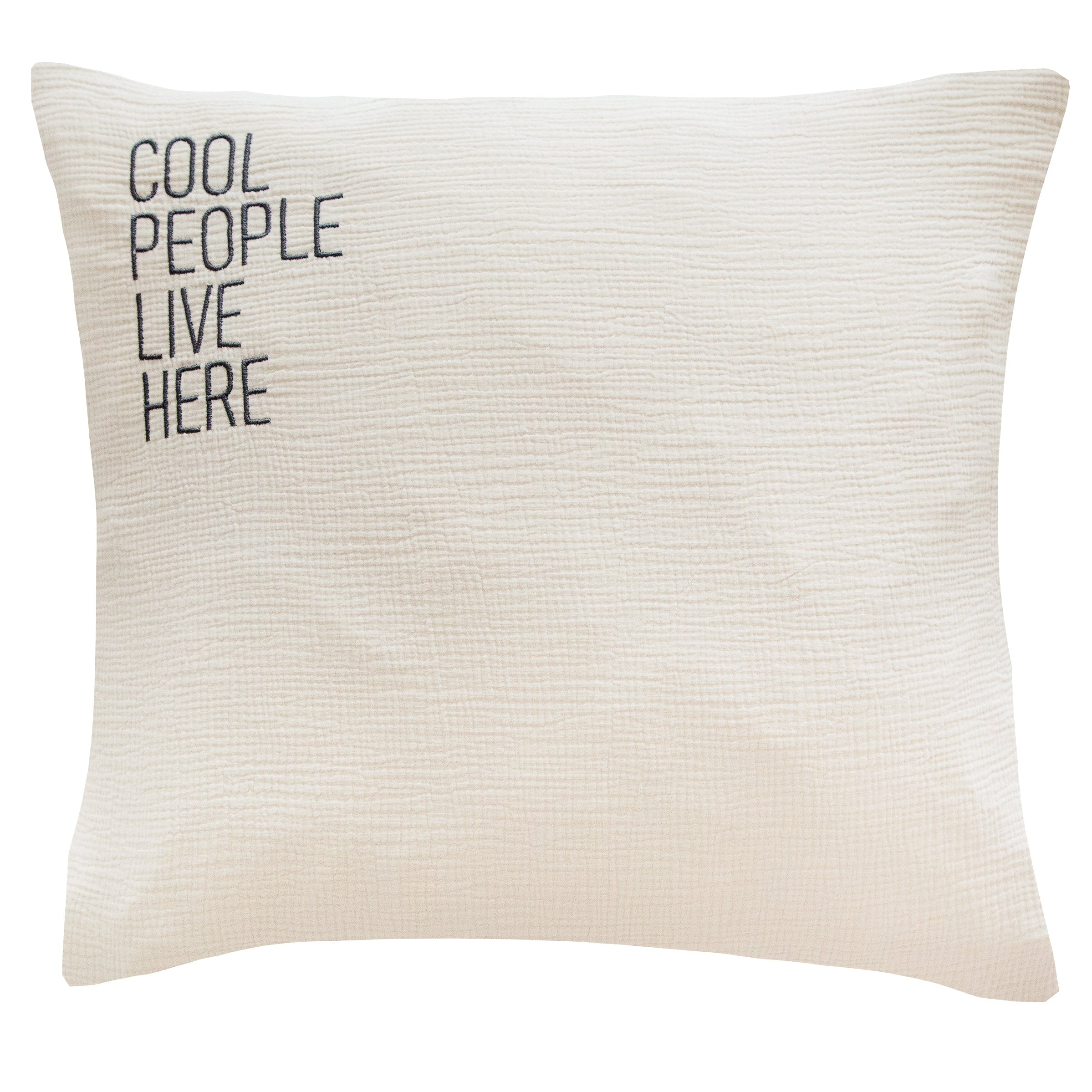 Musselin Zierkissen Hilla "Cool People" beige 50x50cm - Farbliebe