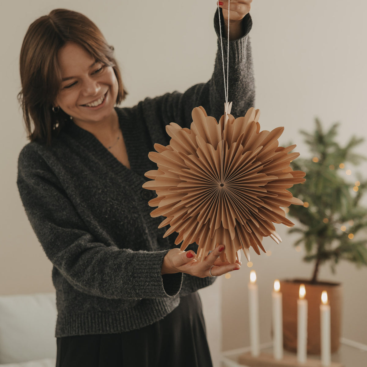 Snowflake brown 30cm - Eulenschnitt