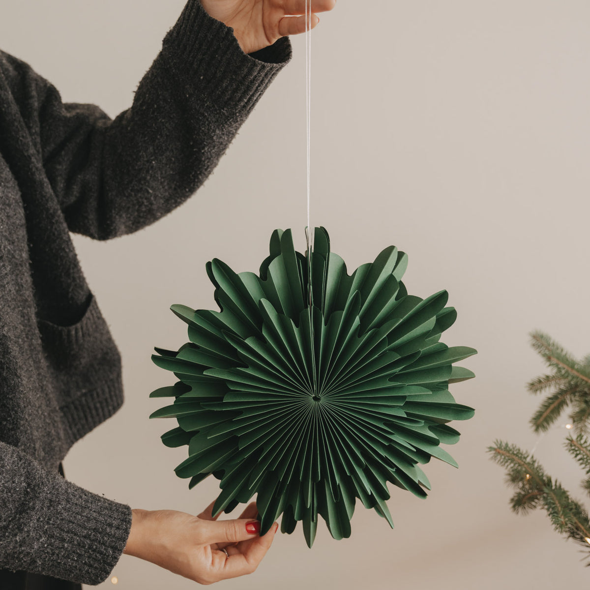 Snowflake dark green 30cm - Eulenschnitt (Image 3)