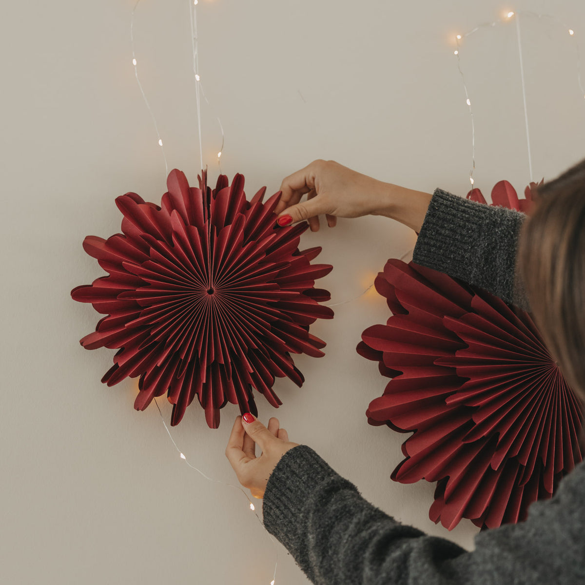 Snowflake dark red 30cm - Eulenschnitt (Image 3)