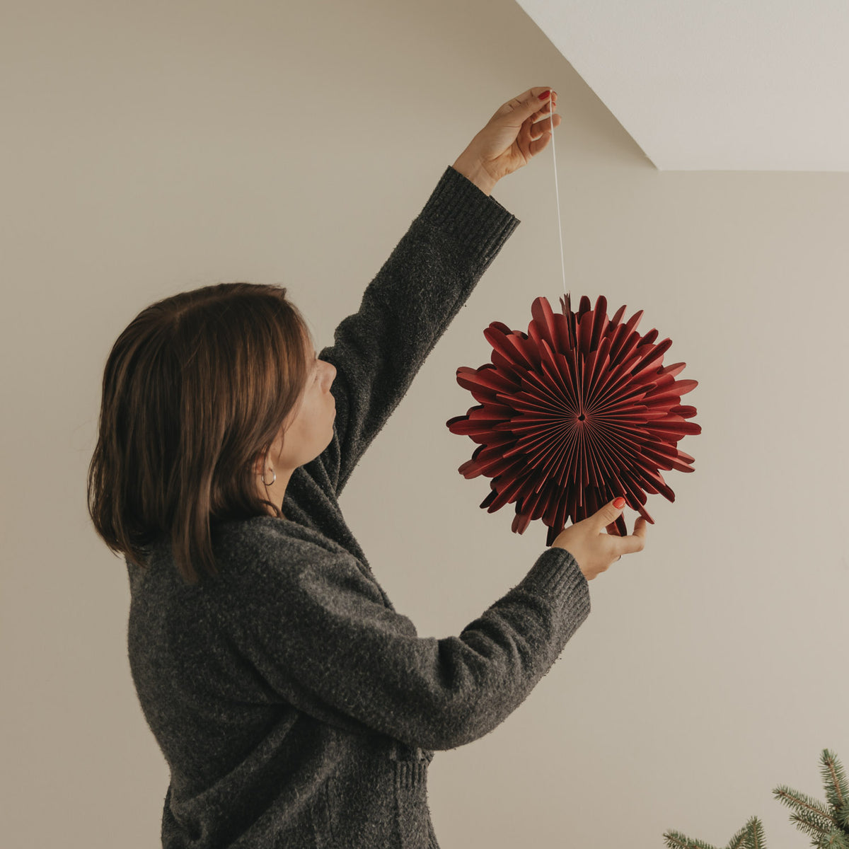 Snowflake dark red 30cm - Eulenschnitt (Image 5)