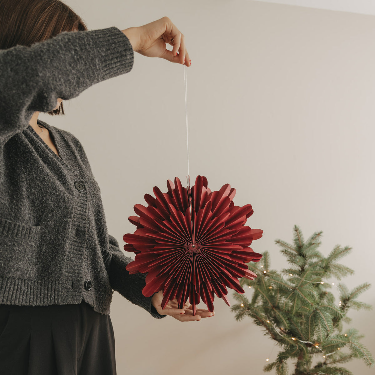 Snowflake dark red 30cm - Eulenschnitt (Image 2)